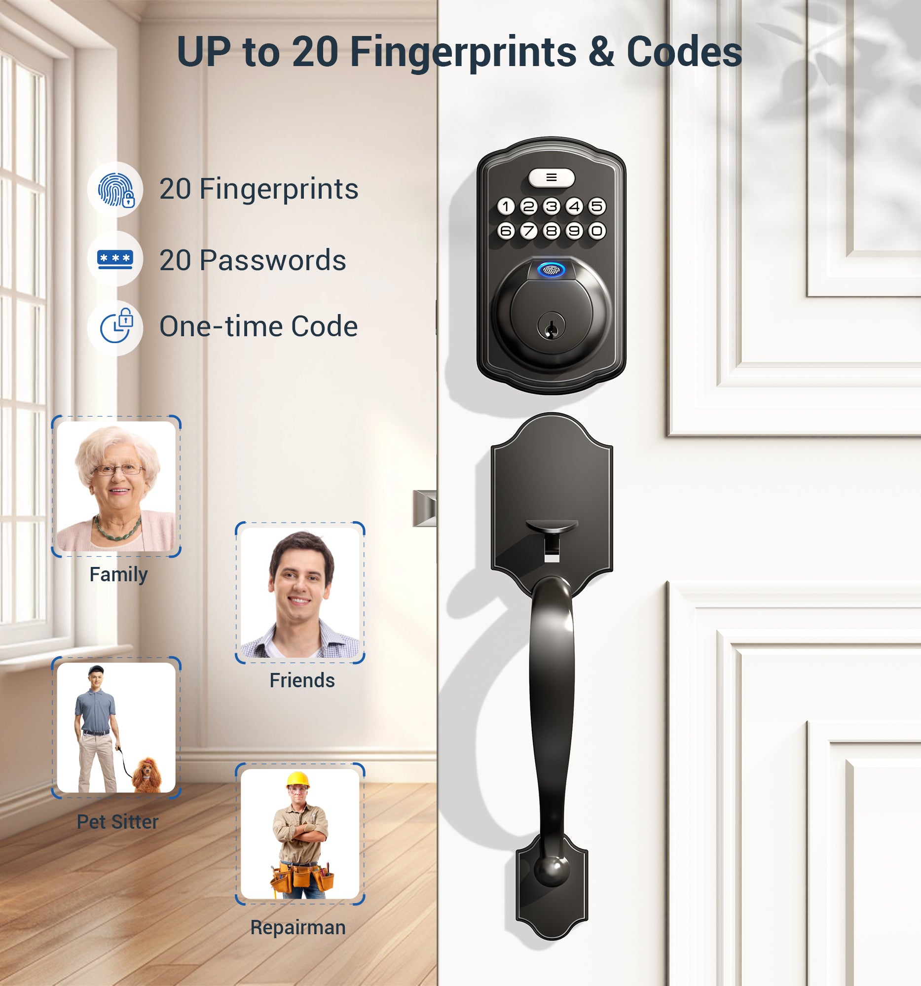 Veise KS02D Fingerprint Door Lock with Handle Set