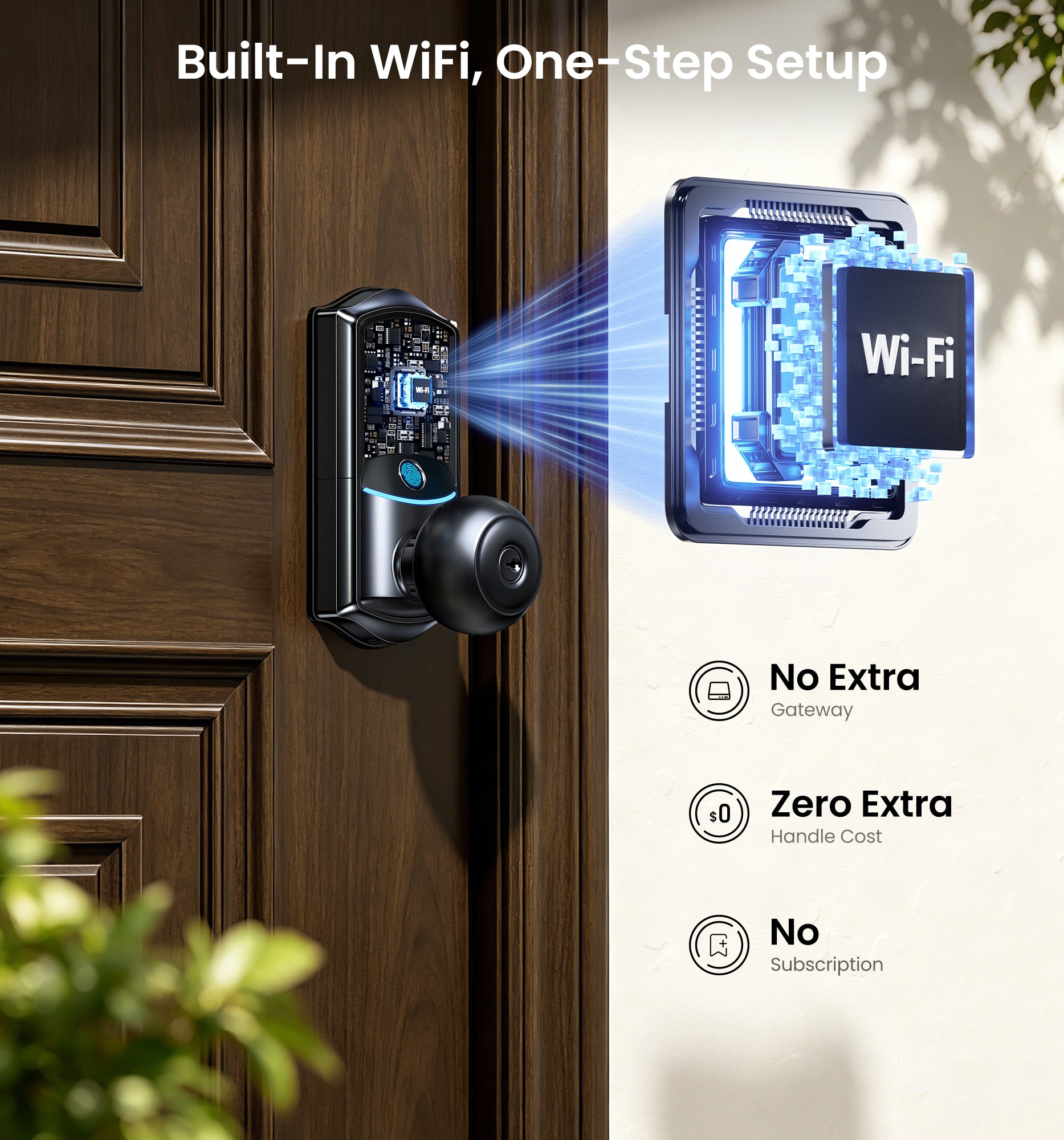 Veise VE028 Built-in Wi-Fi Smart Lock with Knob