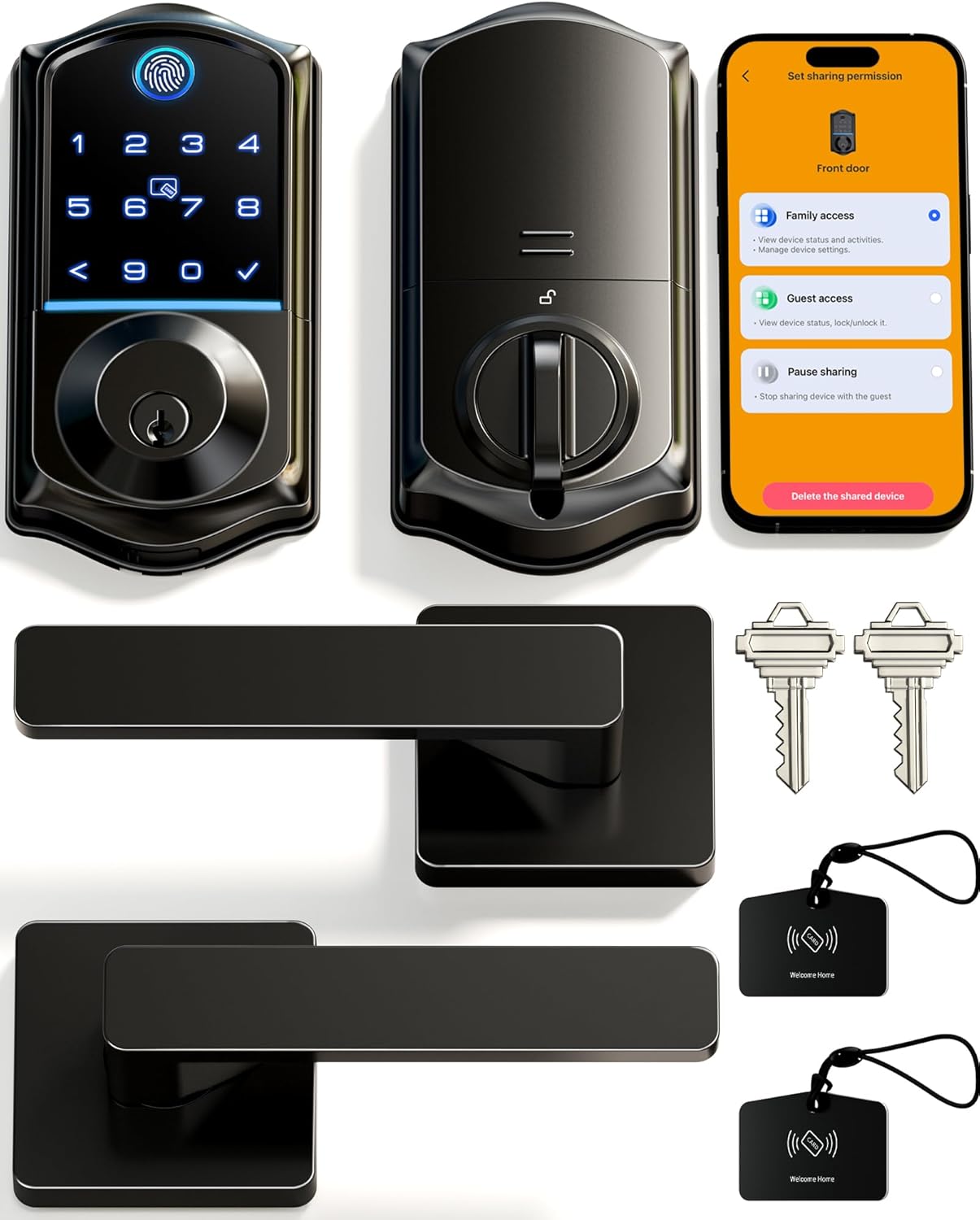 Veise VE017-B Smart Lock with 2 Lever Handles