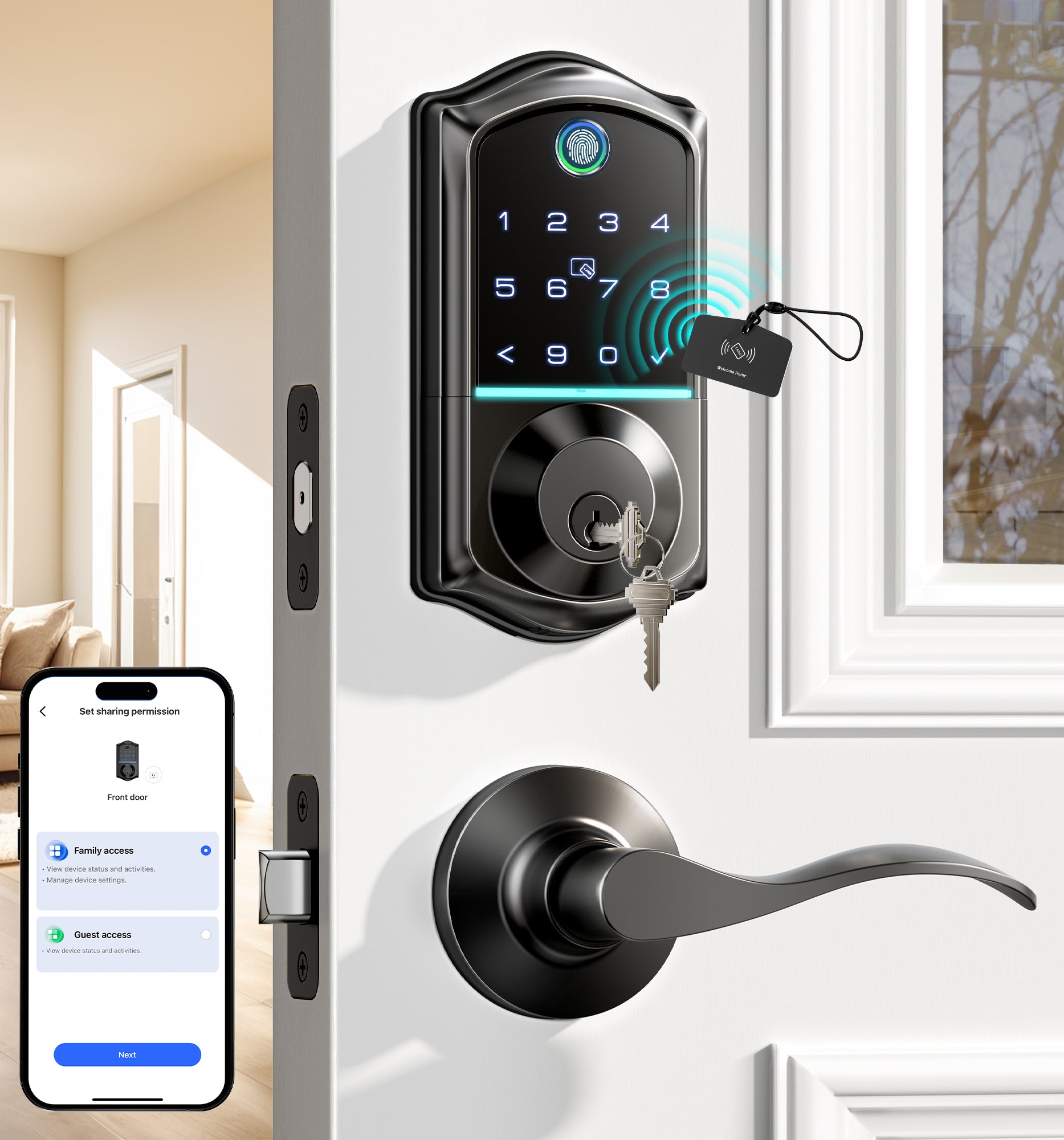 Veise VE017-L Fingerprint Smart Lock with Levers