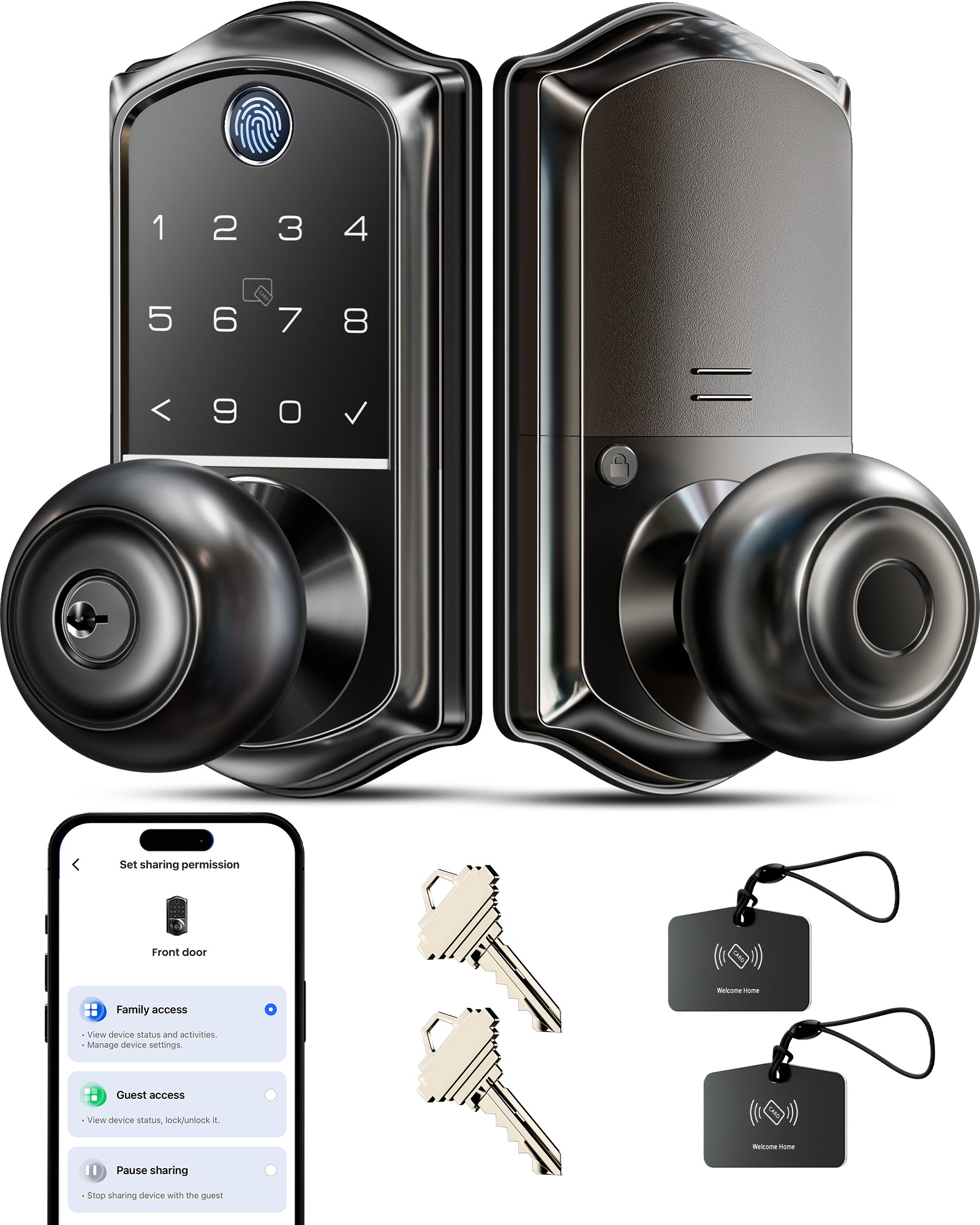 Veise VE018 Fingerprint Smart Lock with Knob