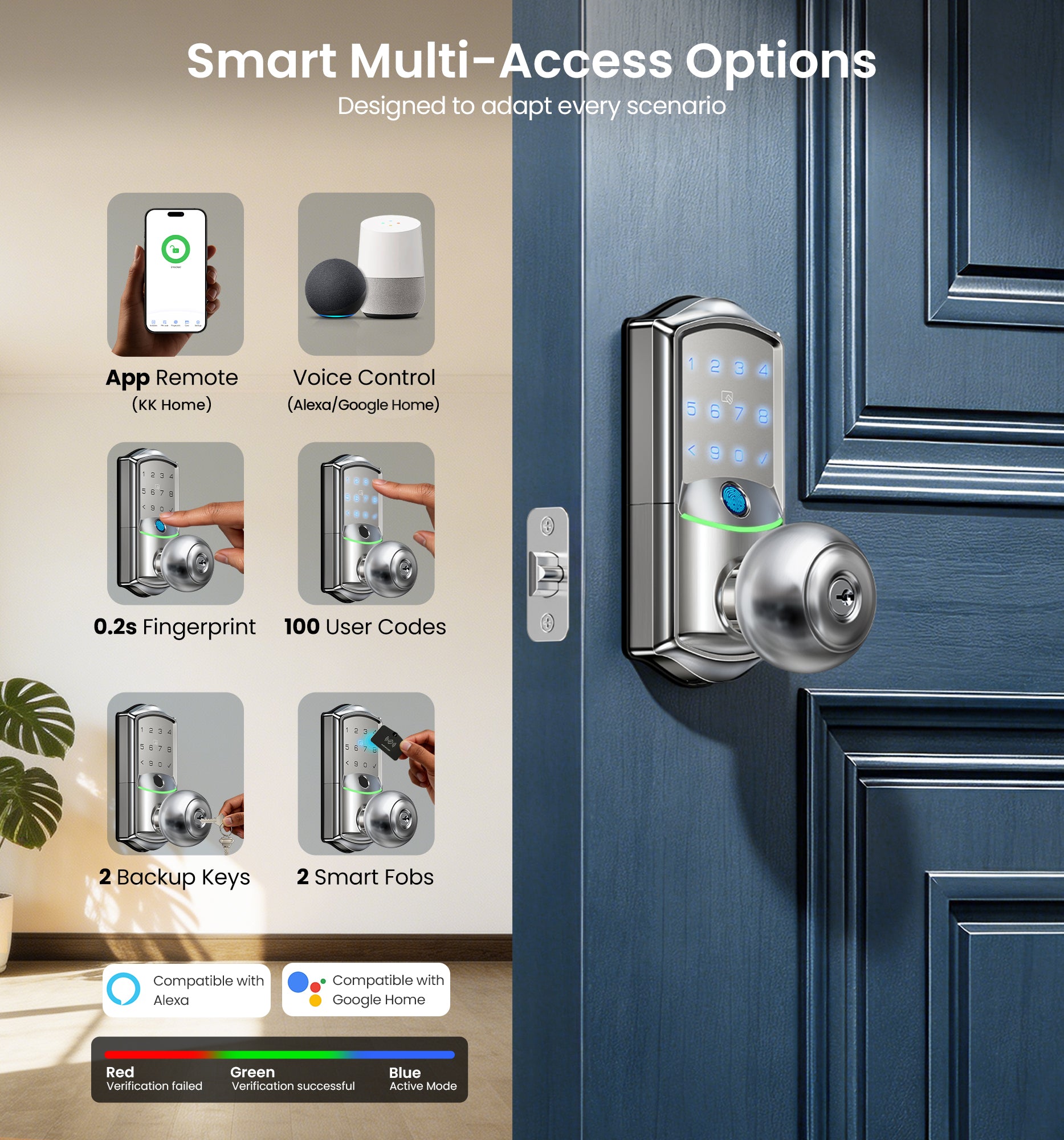 Veise VE028 Built-in Wi-Fi Smart Lock with Knob