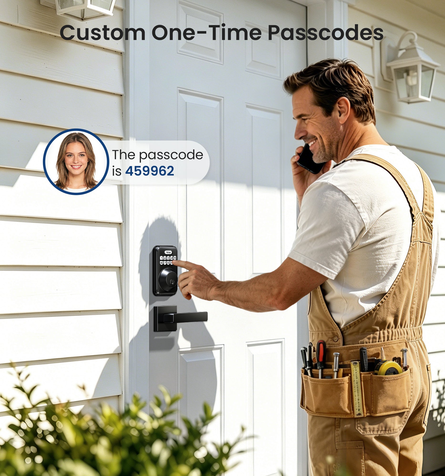Veise DK01-B Keypad Deadbolt with 2 Lever Handles