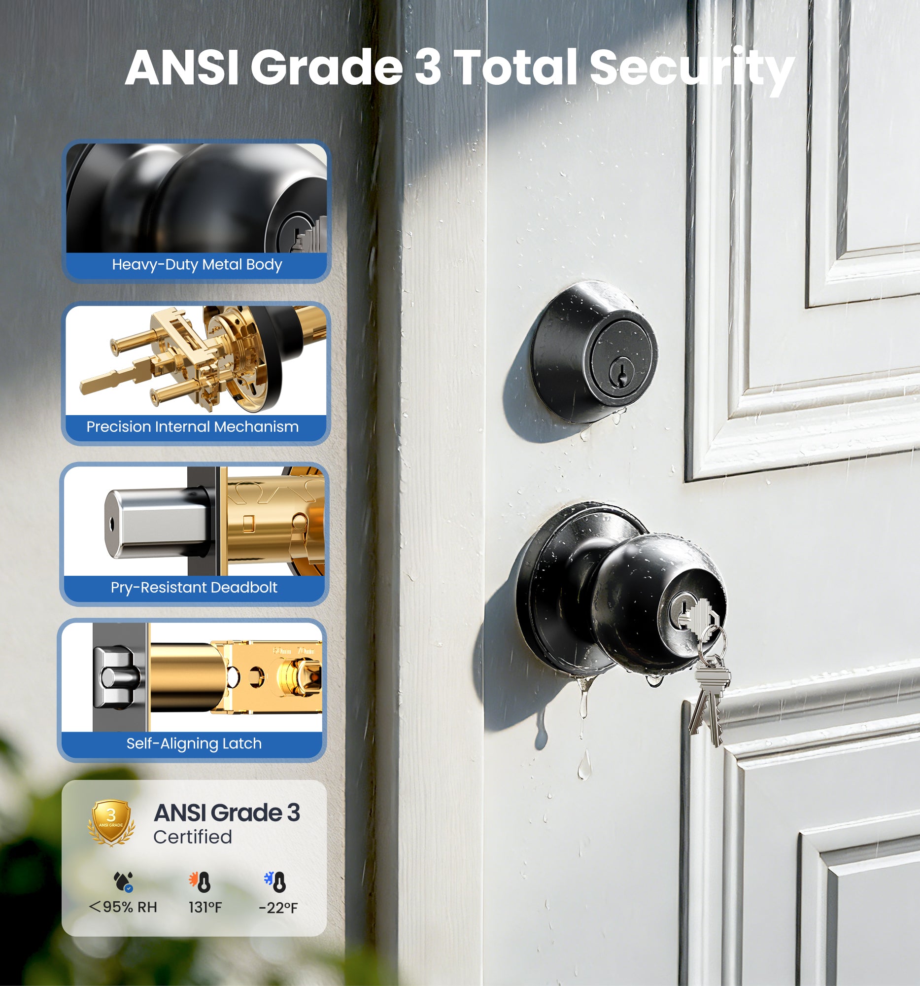 Veise DK01 Door Knob and Deadbolt Lock Set