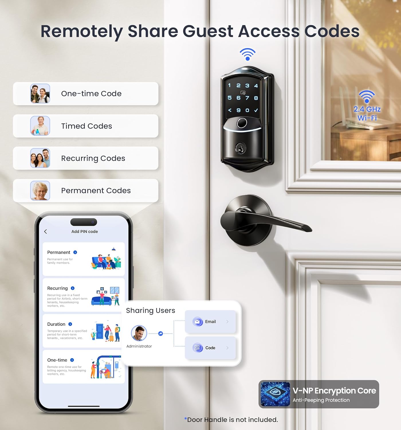 Veise VE027 Built-in Wi-Fi Fingerprint Smart Door Lock