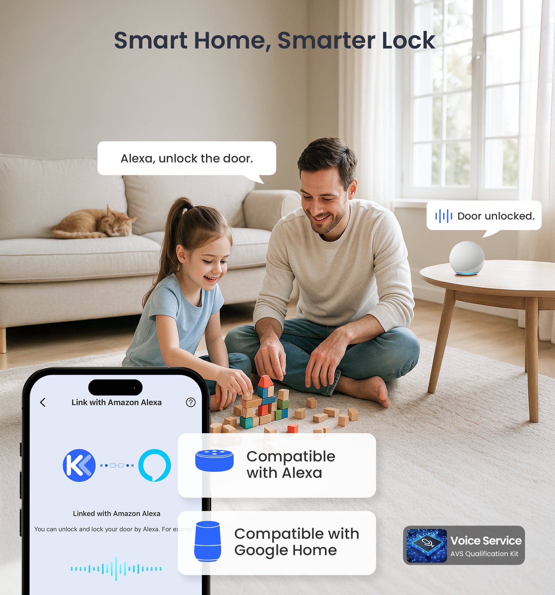 Veise VE029 Built-in Wi-Fi Fingerprint Smart Lever Lock