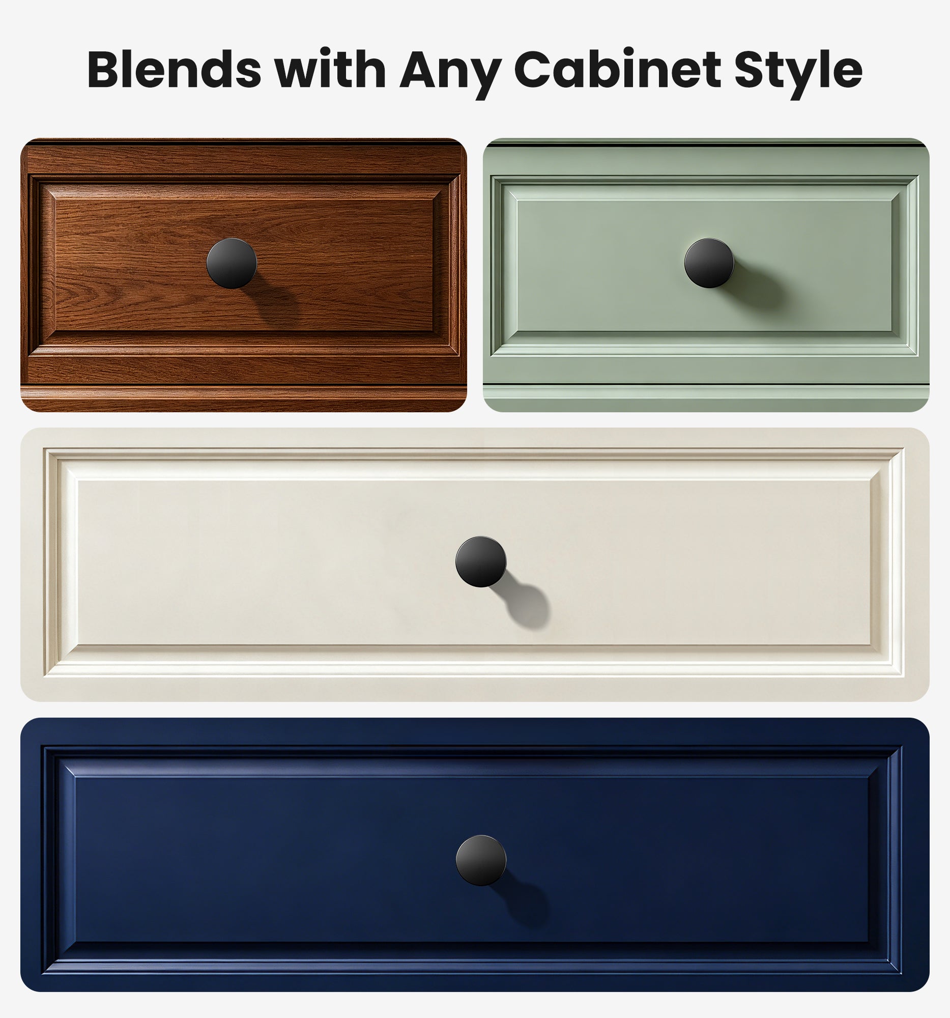 Veise Cabinet Knobs 1-1/4 Inch Zinc Cabinet Handles