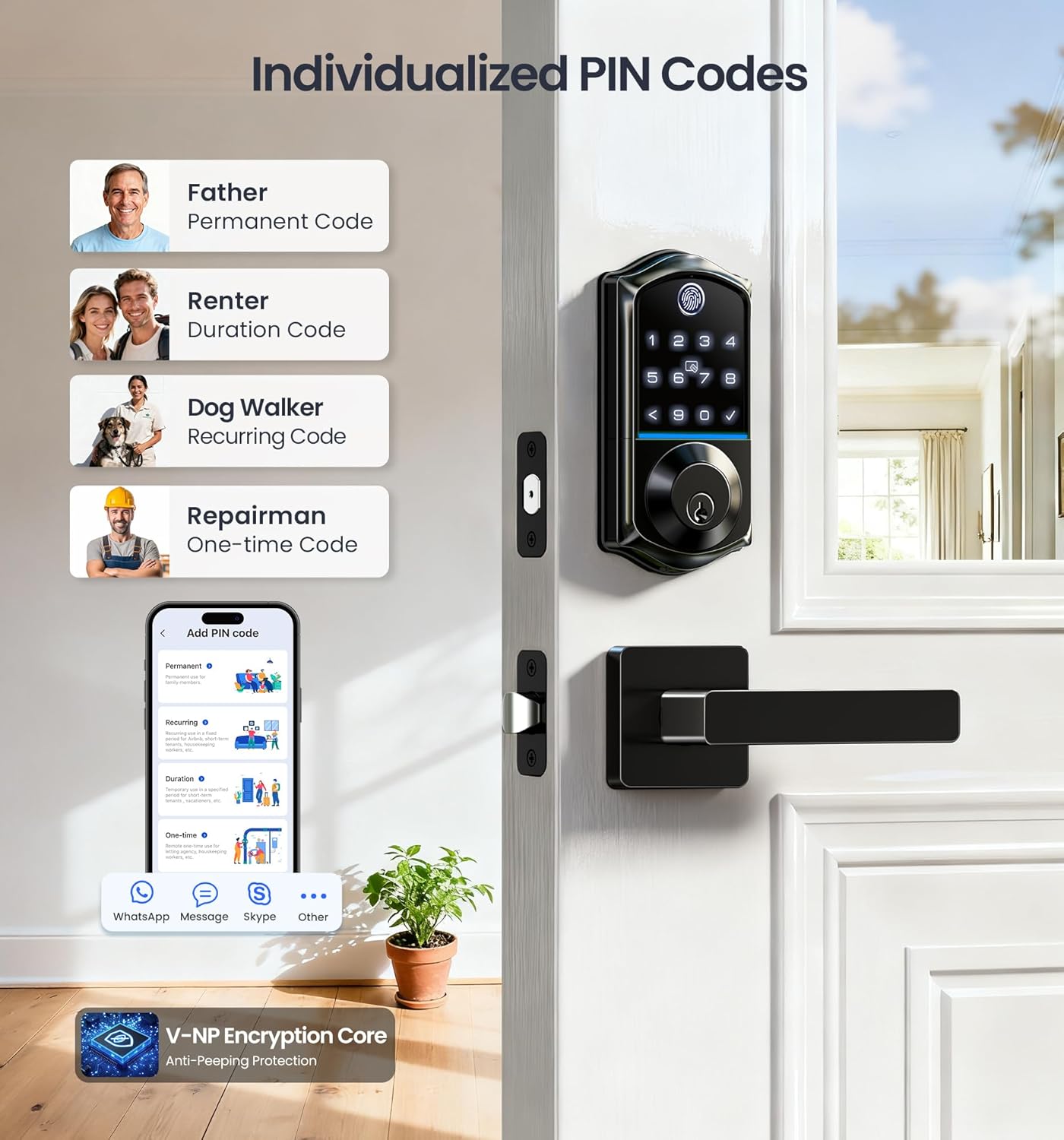 Veise VE017-B Smart Lock with 2 Lever Handles