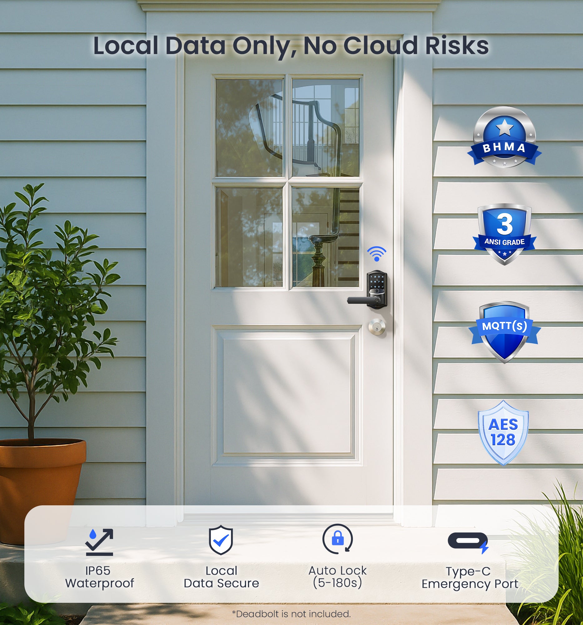 Veise VE029 Built-in WiFi Fingerprint Smart Lever Lock