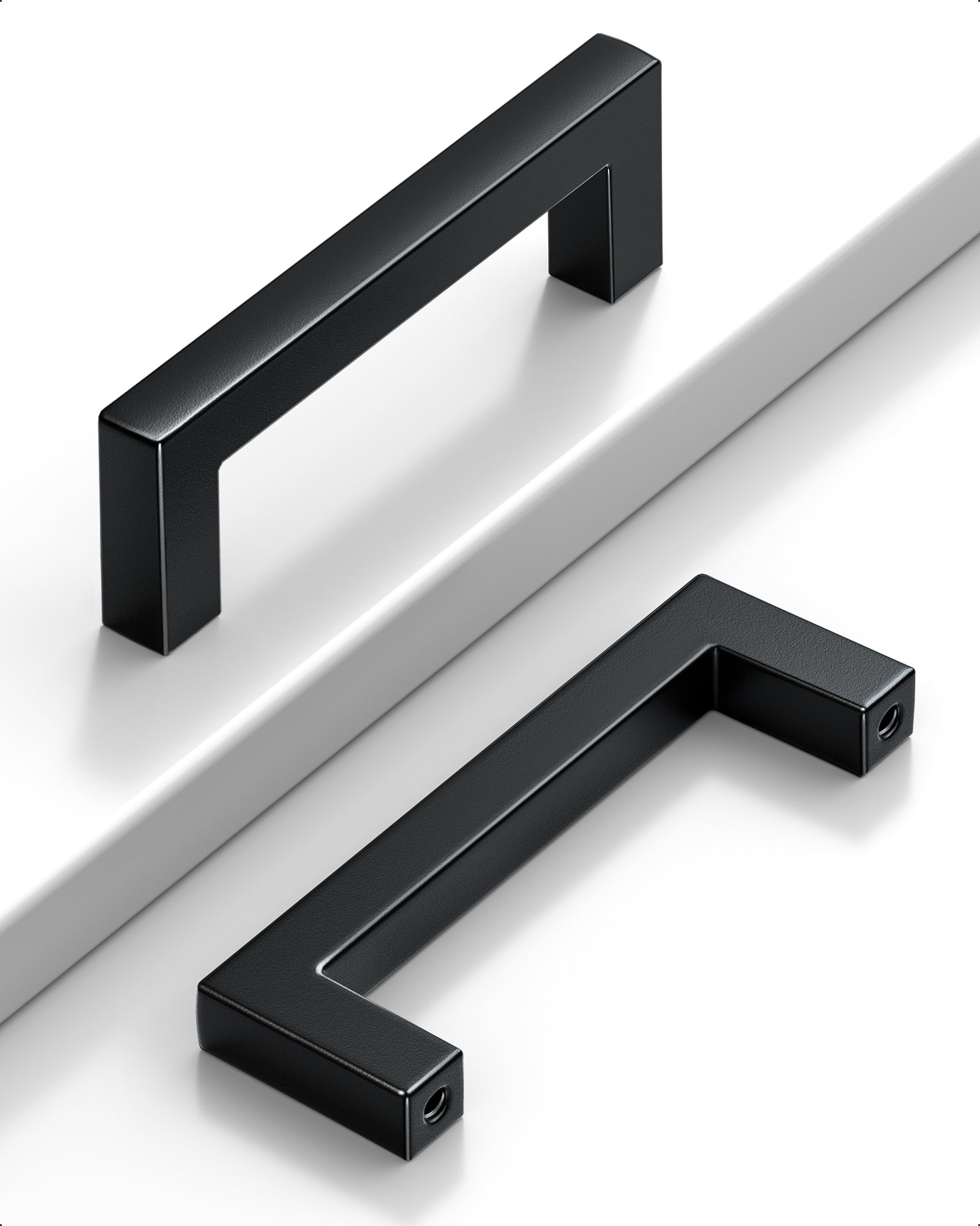 Veise DH-AL04 3 Inch Hole Center Cabinet Handles, Matte Black