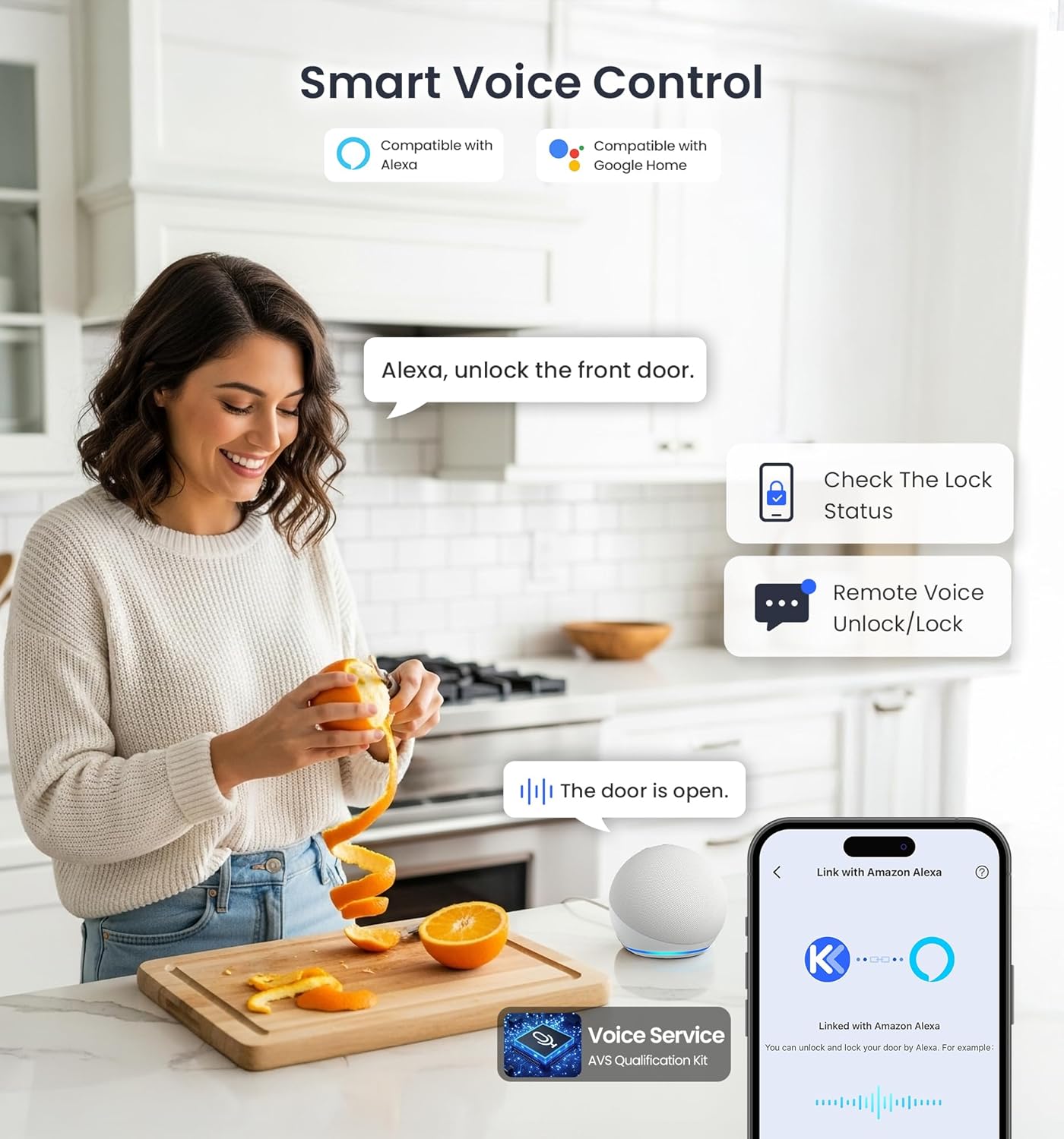 Veise VE027 Built-in Wi-Fi Fingerprint Smart Door Lock