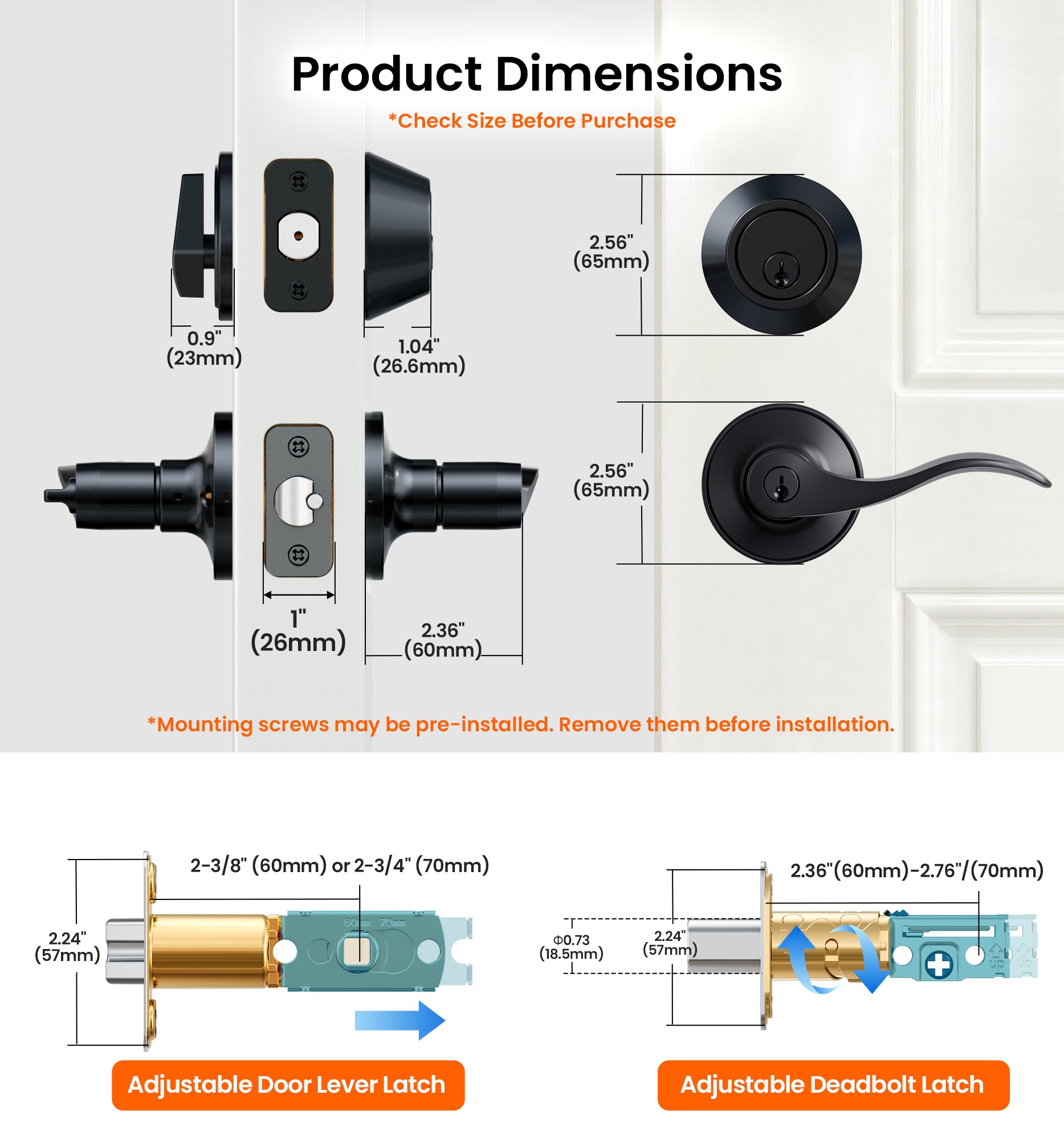 Veise DL01-C Keyed Alike Front Door Lever