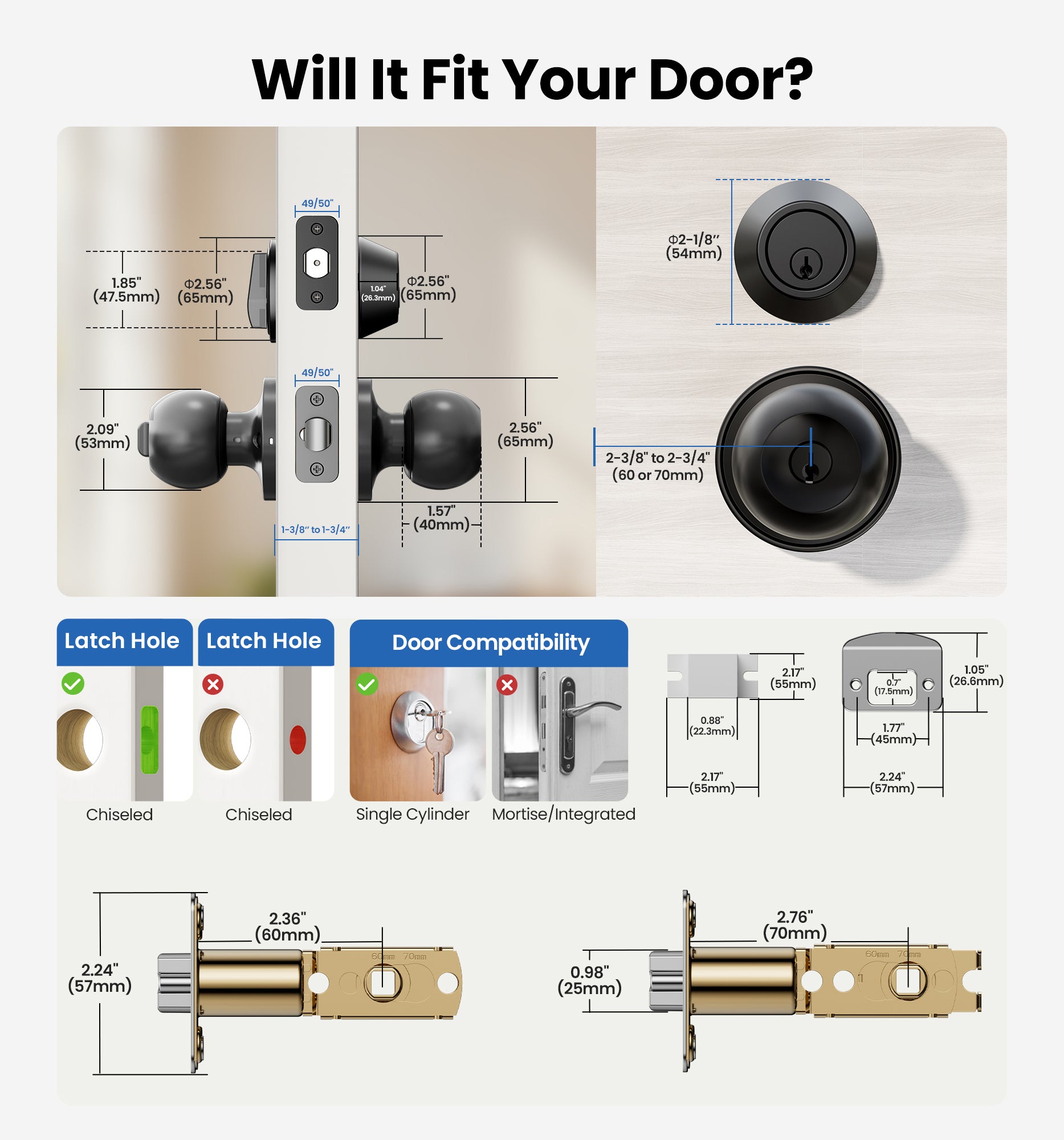 Veise DK01 Door Knob and Deadbolt Lock Set