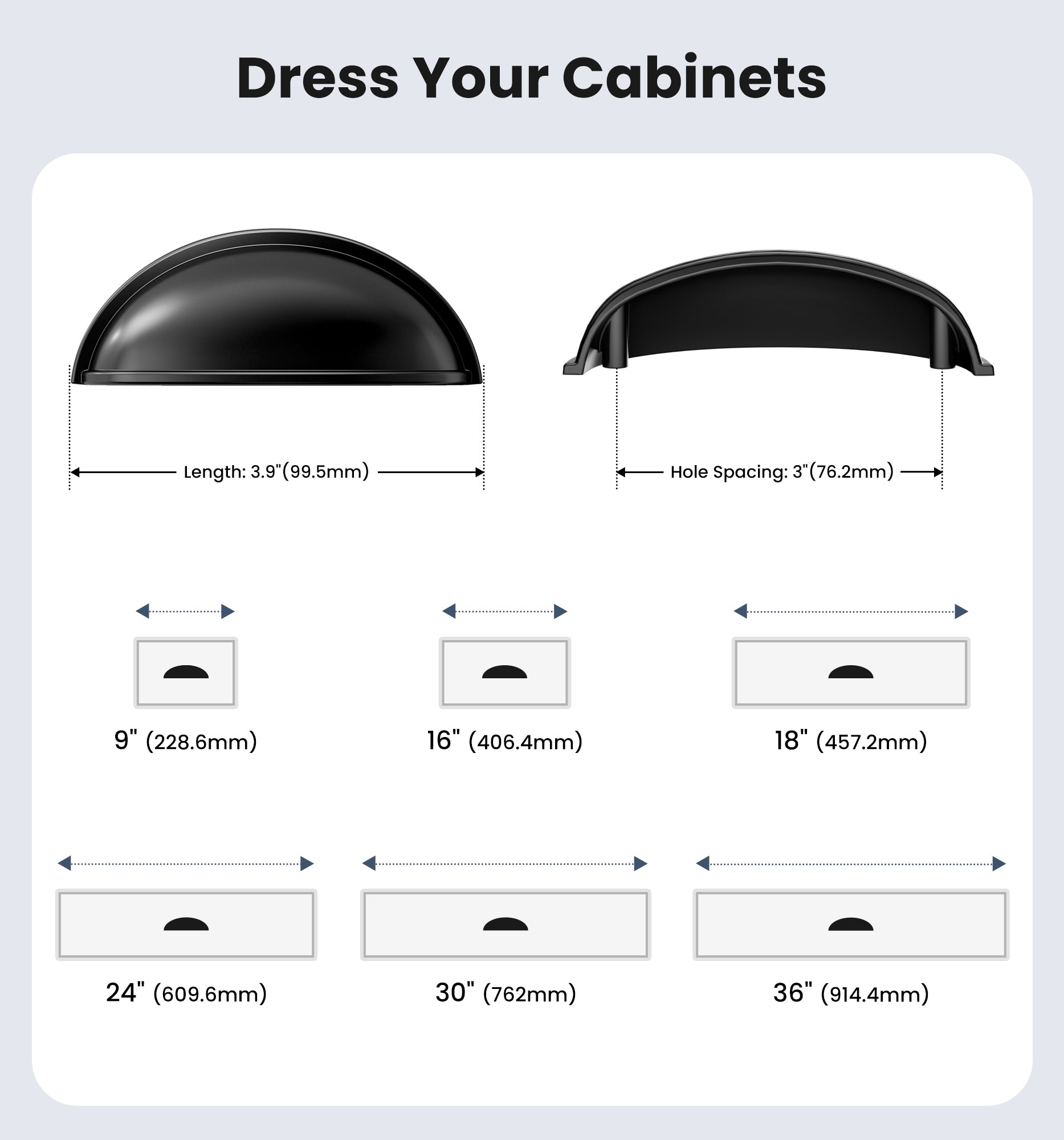 Veise SHL-3IN Drawer Pulls 3 Inch Hole Center