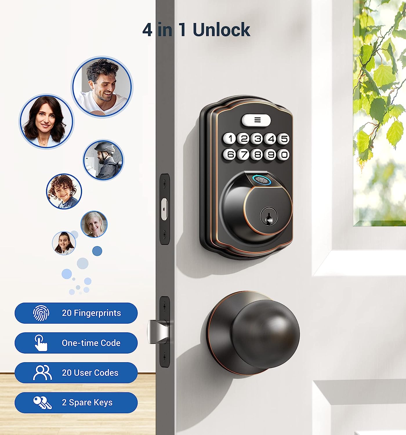 Veise KS02A Fingerprint & Keypad Deadbolt Lock