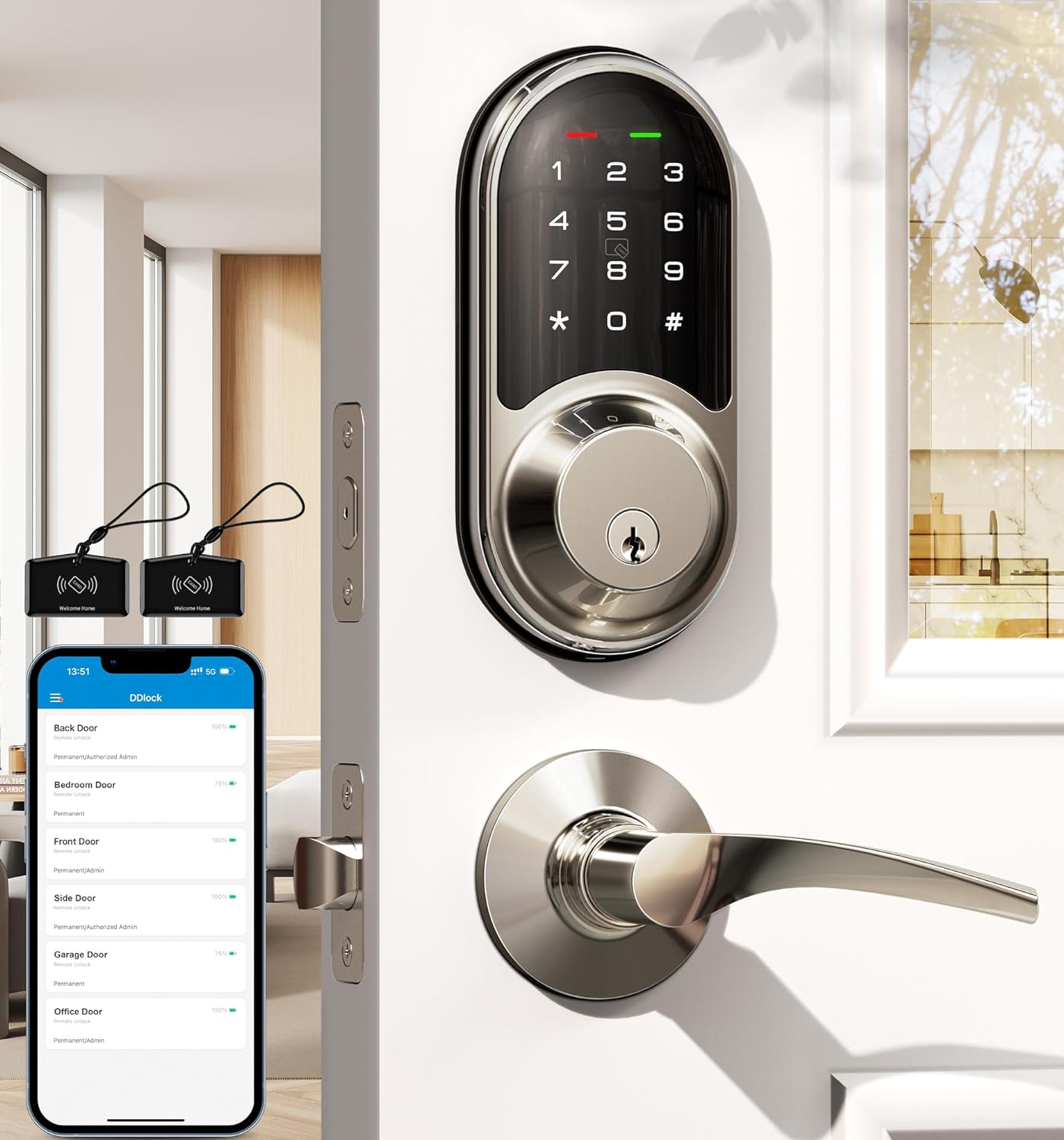 Veise RZ06B Keypad Smart Lock with Levers