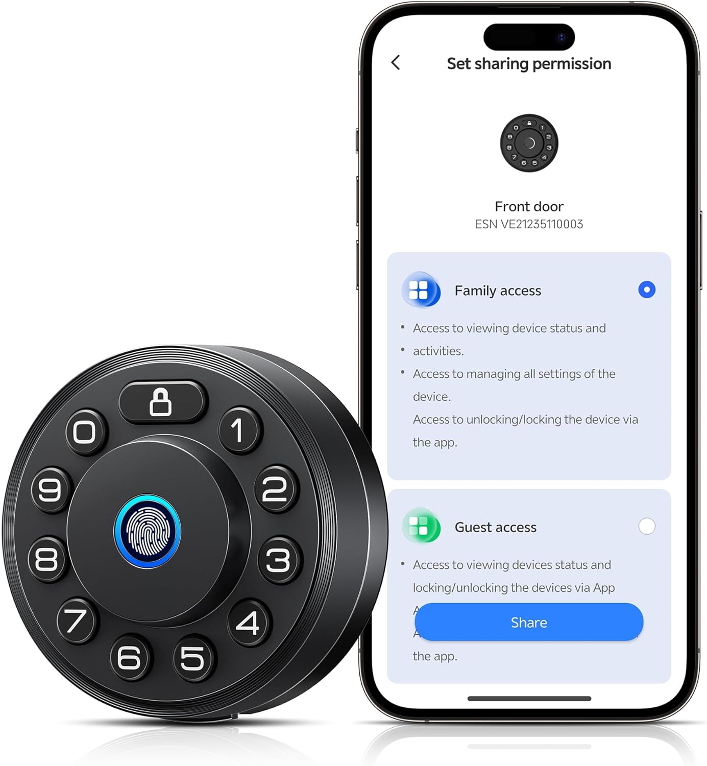 Veise VE33B Fingerprint & Keypad Smart Lock