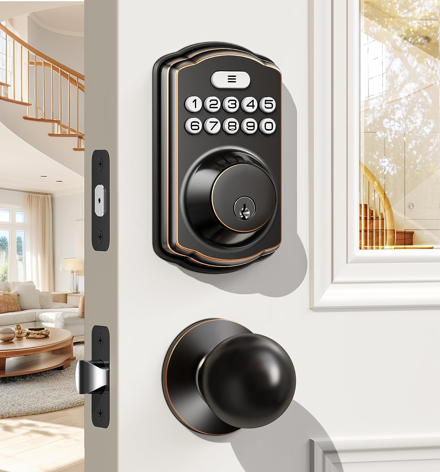 Veise KS01C Keypad Deadbolt Lock with Knobs