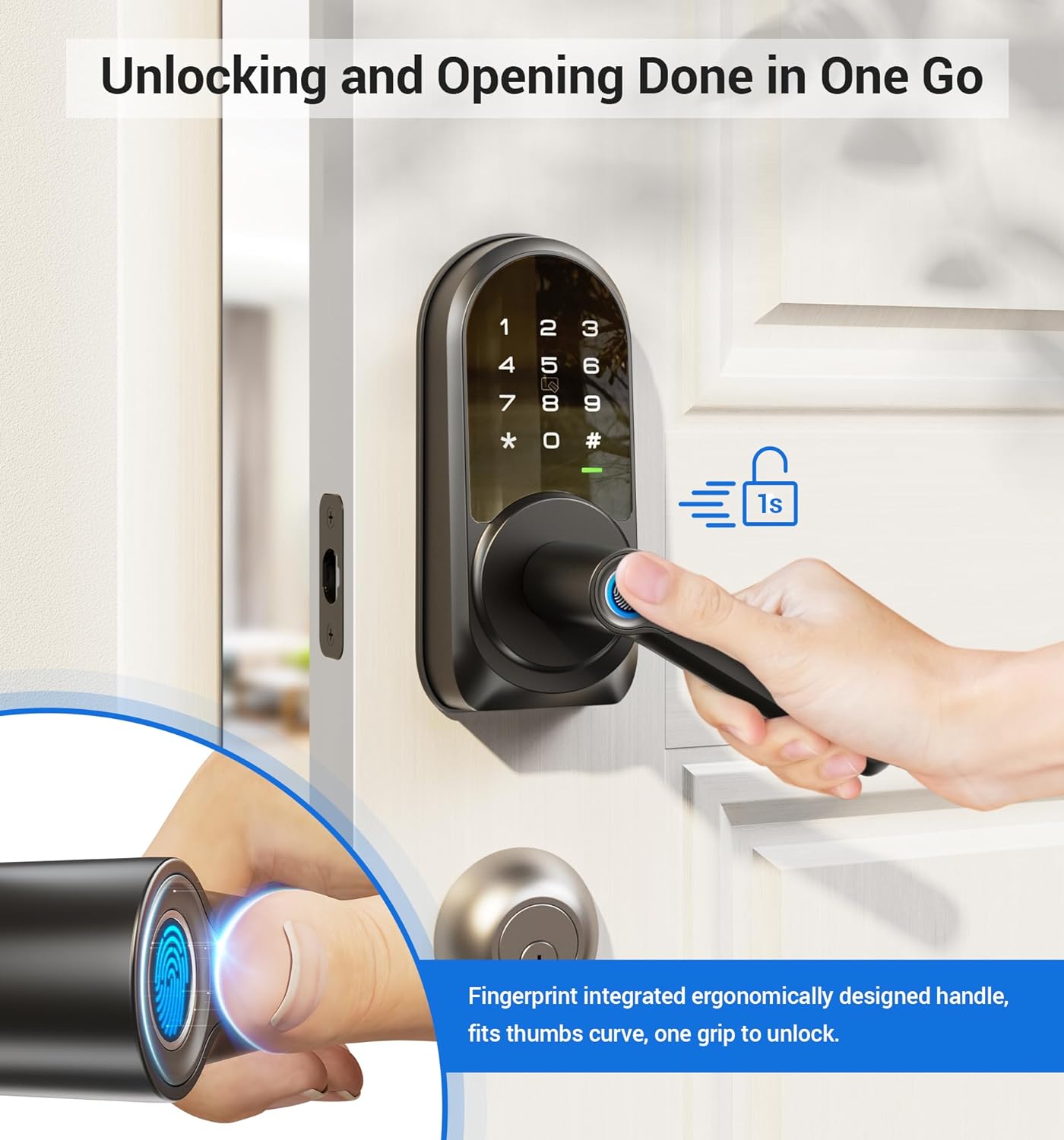 VEISE RZ09 Fingerprint Smart Lock with Handles