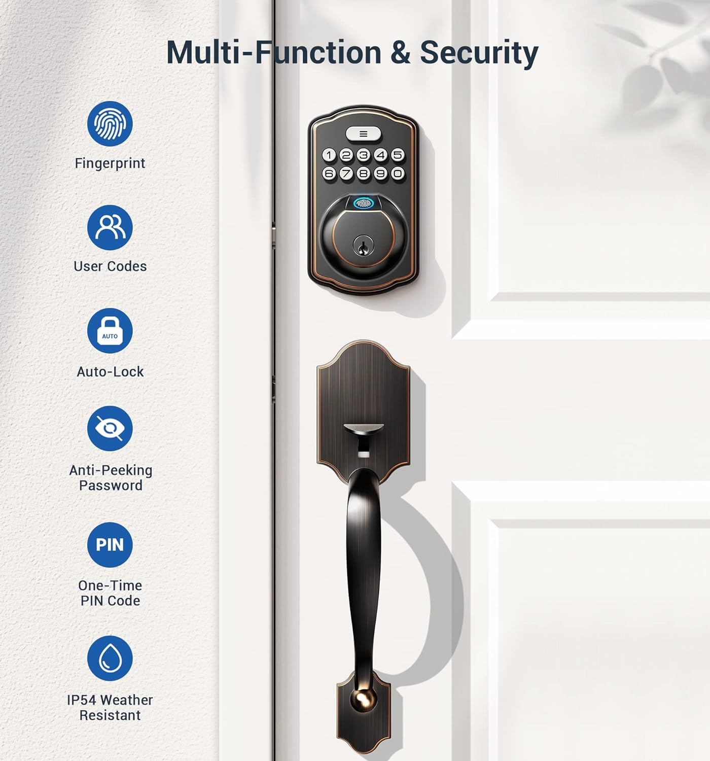 Veise KS02A Fingerprint Keypad Deadbolt Lock