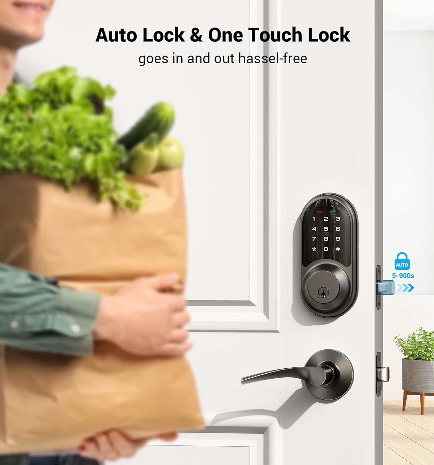 Veise RZ06B Keypad Smart Lock with Levers