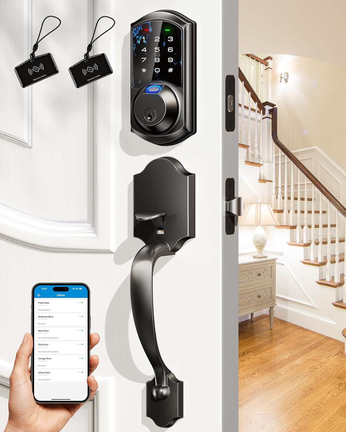 VEISE VE07H Fingerprint Smart Lock with Handles