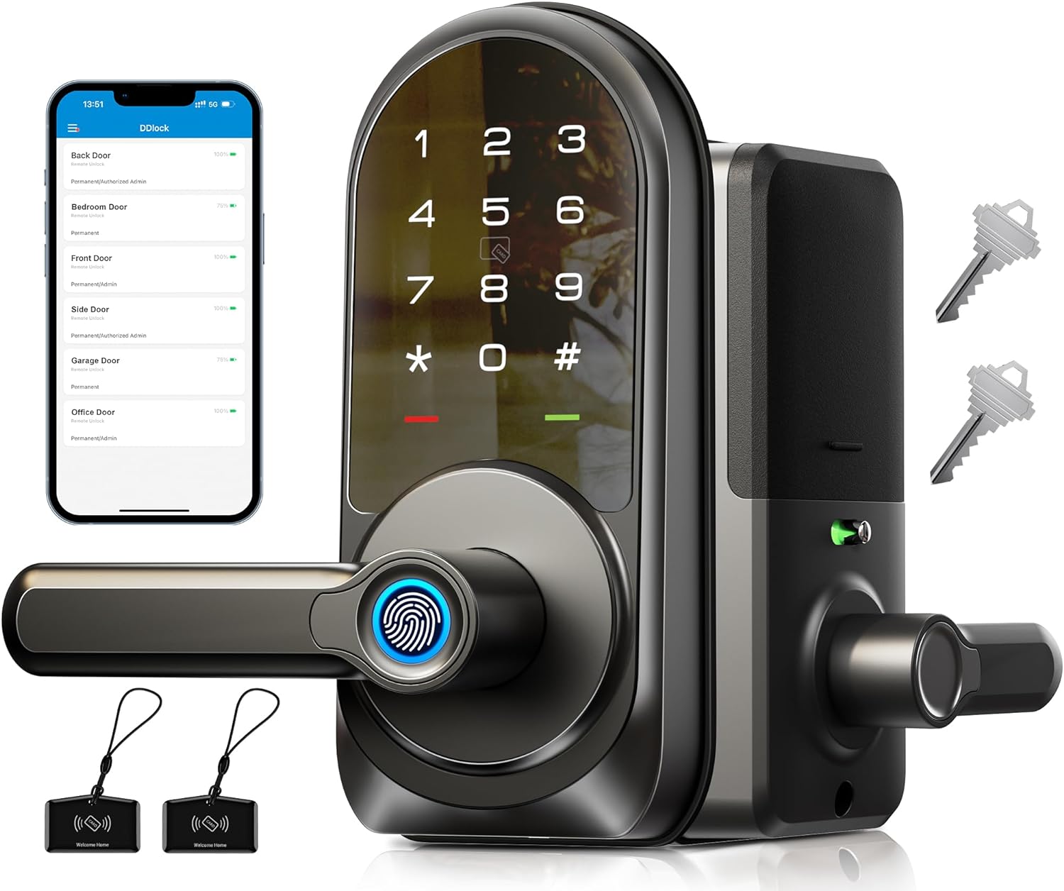 VEISE RZ09 Fingerprint Smart Lock with Handles