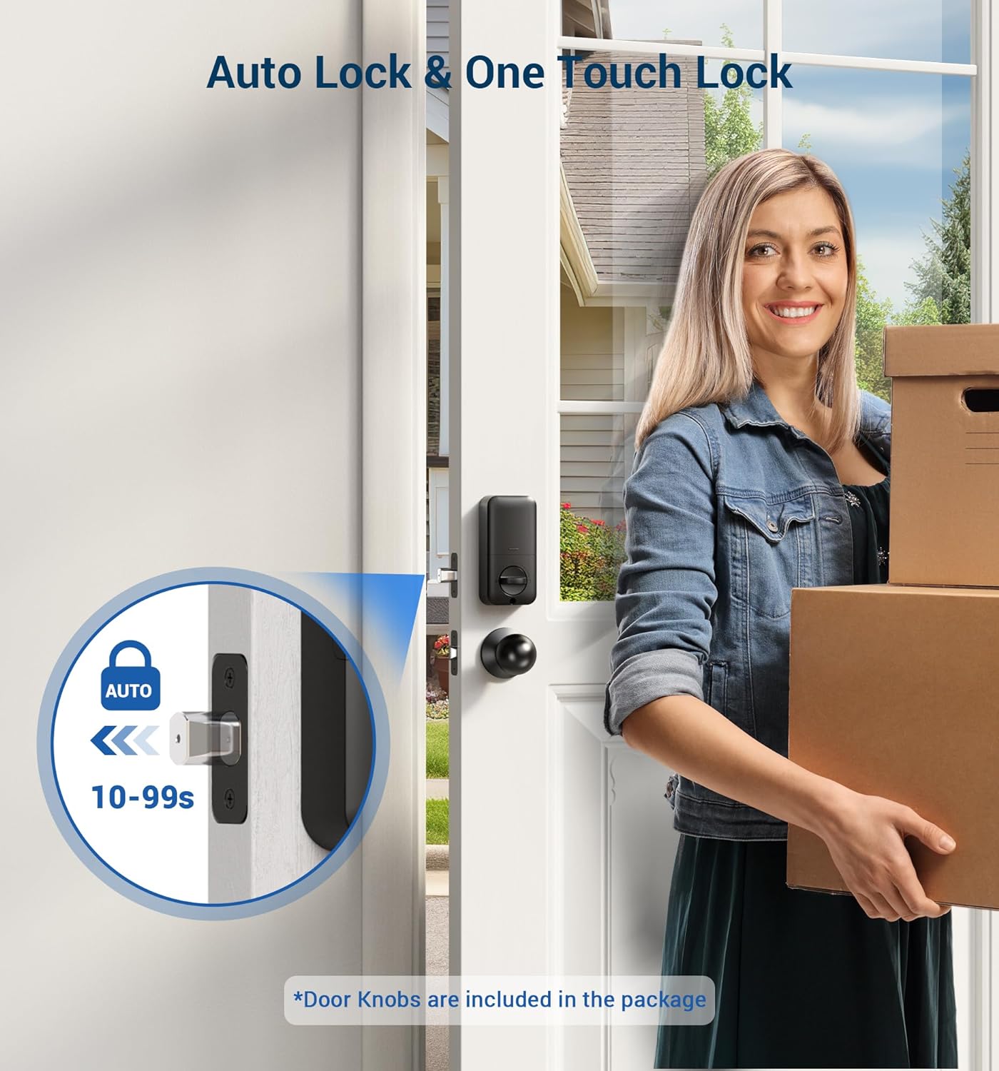 Veise KS01C Keypad Deadbolt Lock with Knobs