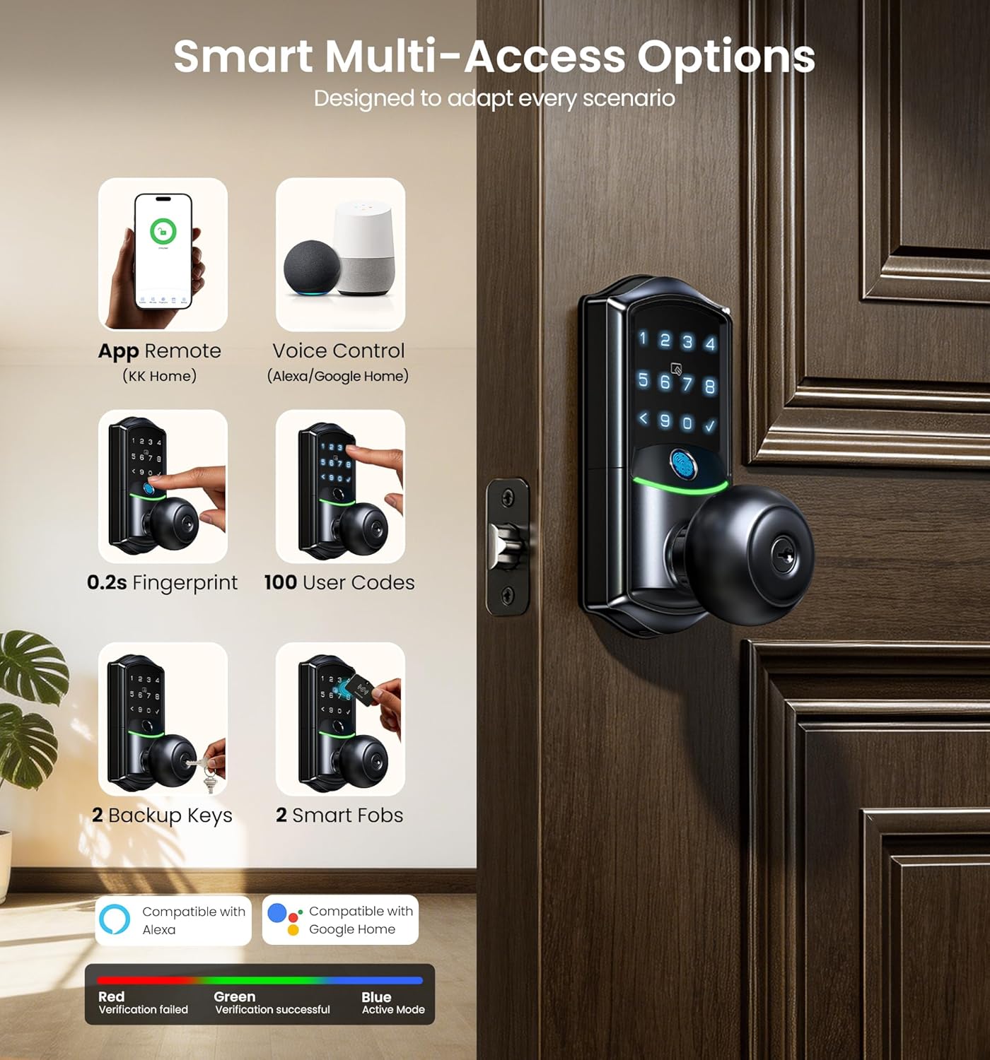 Veise VE028 Built-in Wi-Fi Smart Lock with Knob