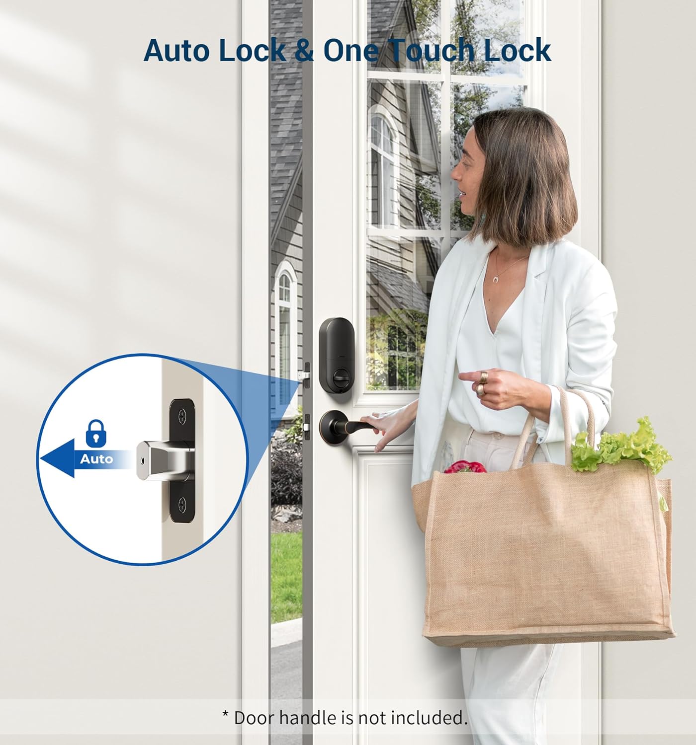 Veise Keyless Entry Door Lock, Electronic Keypad Deadbolt, Keyed Entry, Auto Lock, Anti-Peeking Password, Back Lit & Easy Installation Design