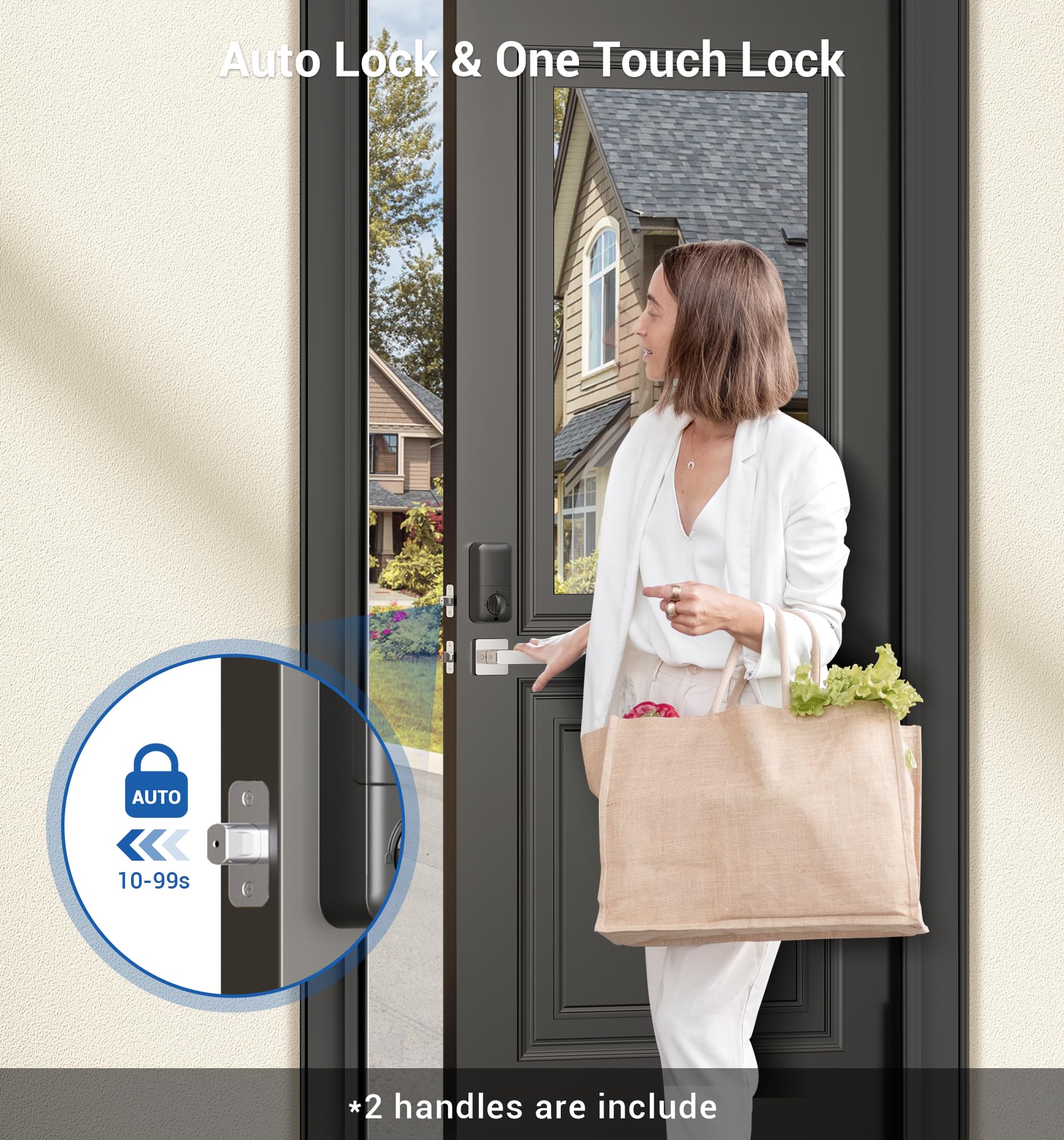Veise KS02D Fingerprint Door Lock with Handle Set