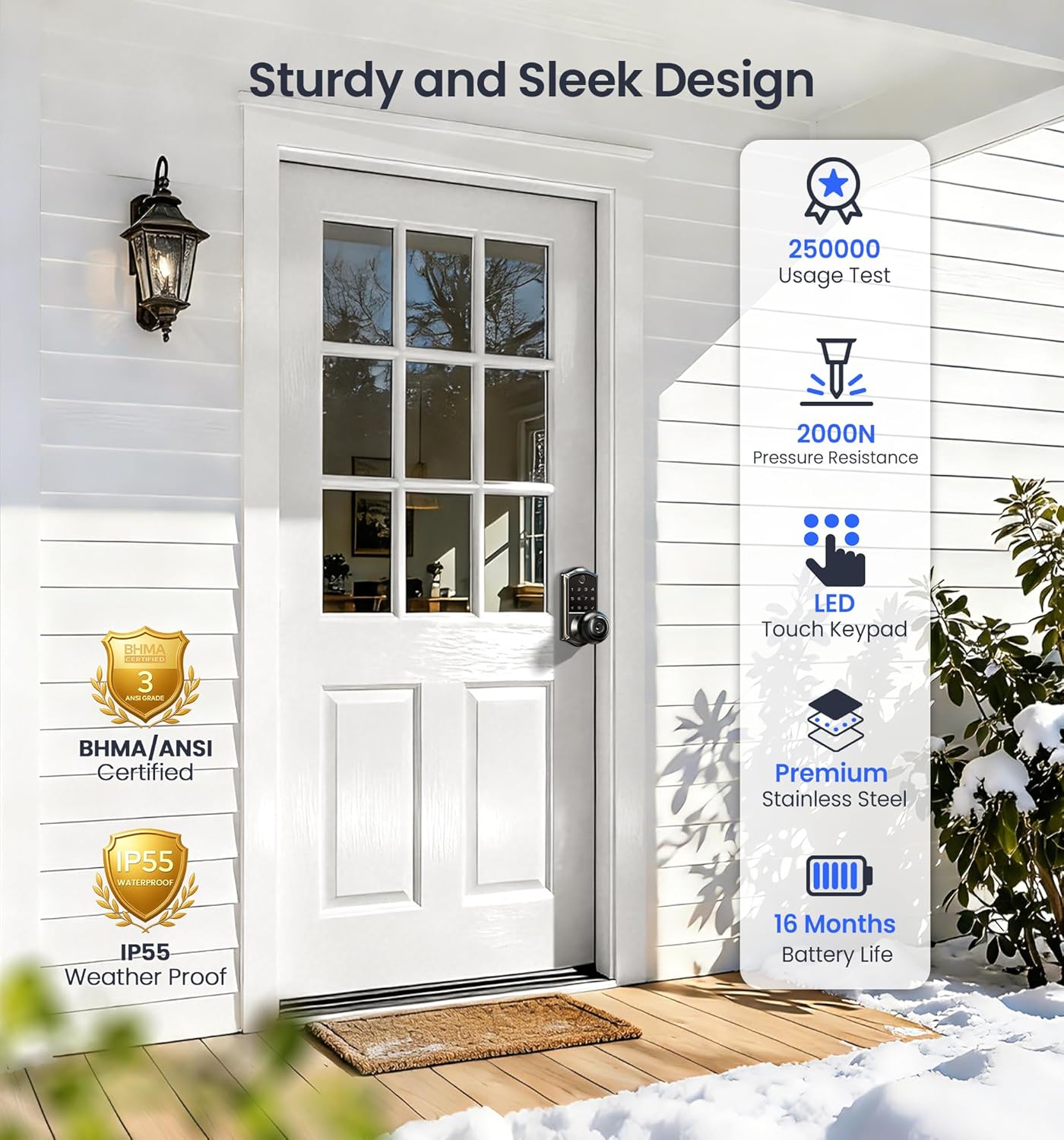 Veise VE018 Fingerprint Smart Lock with Knob