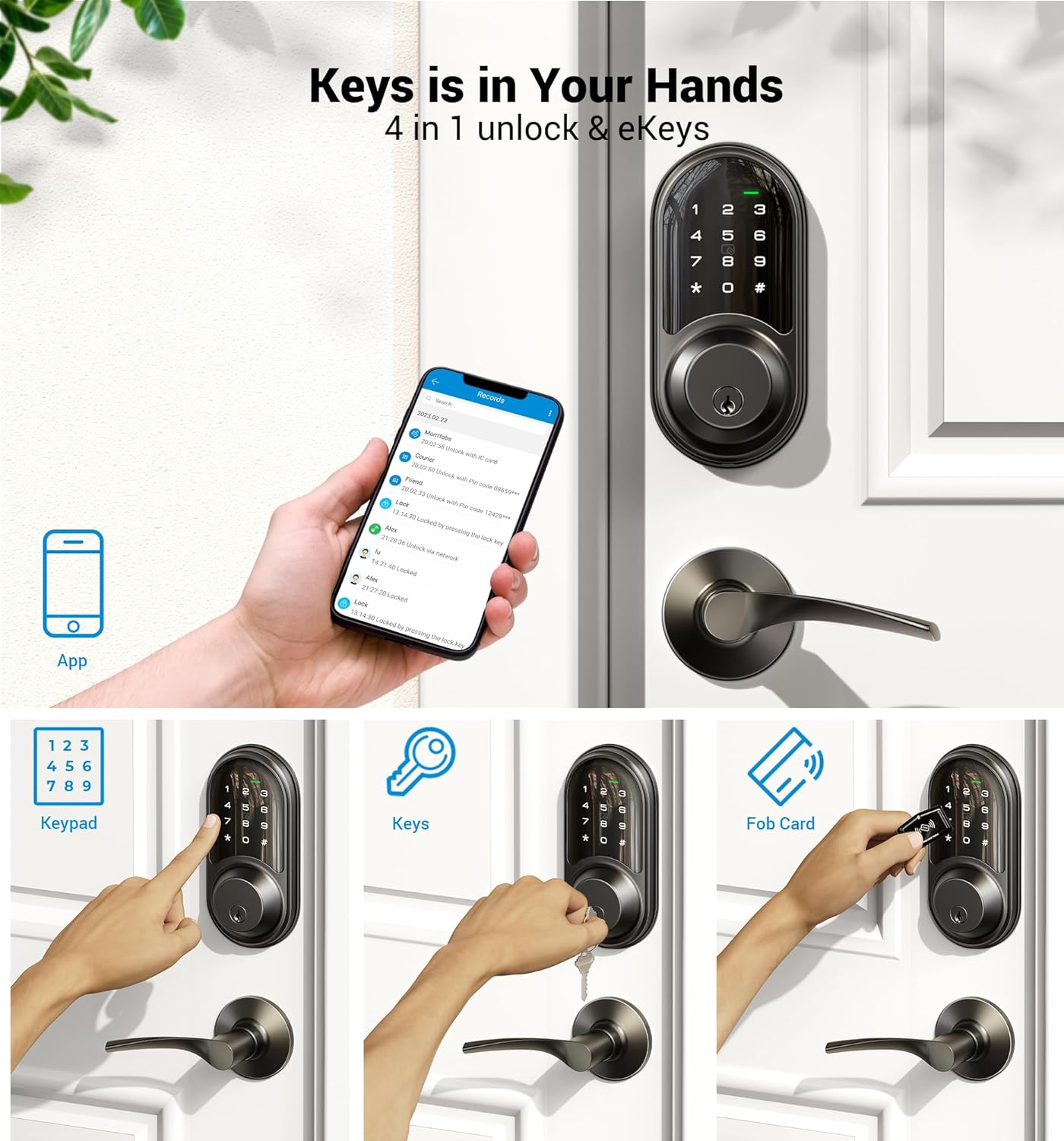 Veise RZ06B Keypad Smart Lock with Levers