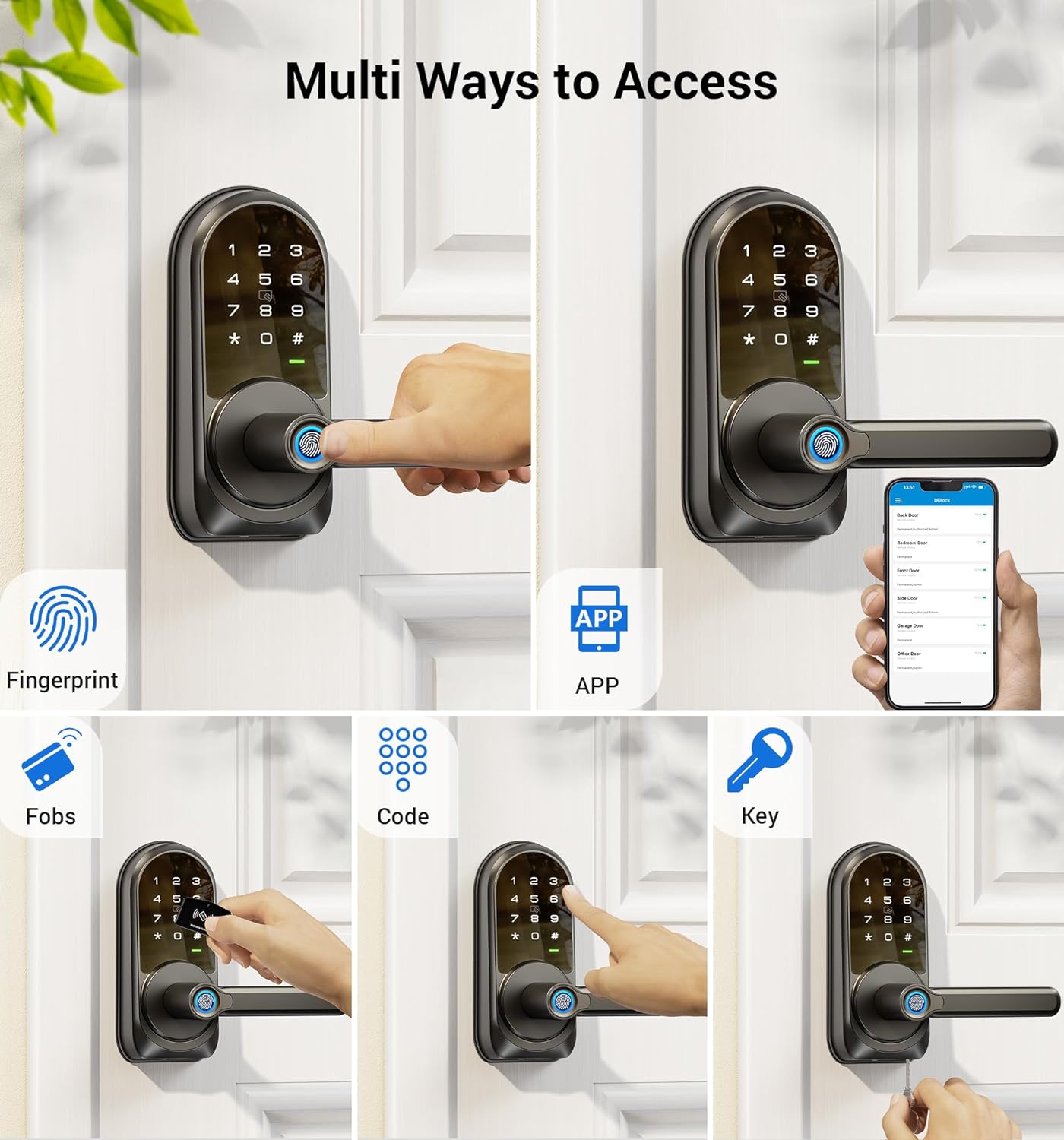 VEISE RZ09 Fingerprint Smart Lock with Handles