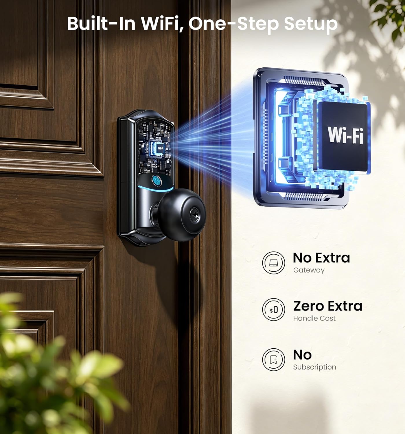 Veise VE028 Built-in Wi-Fi Smart Lock with Knob