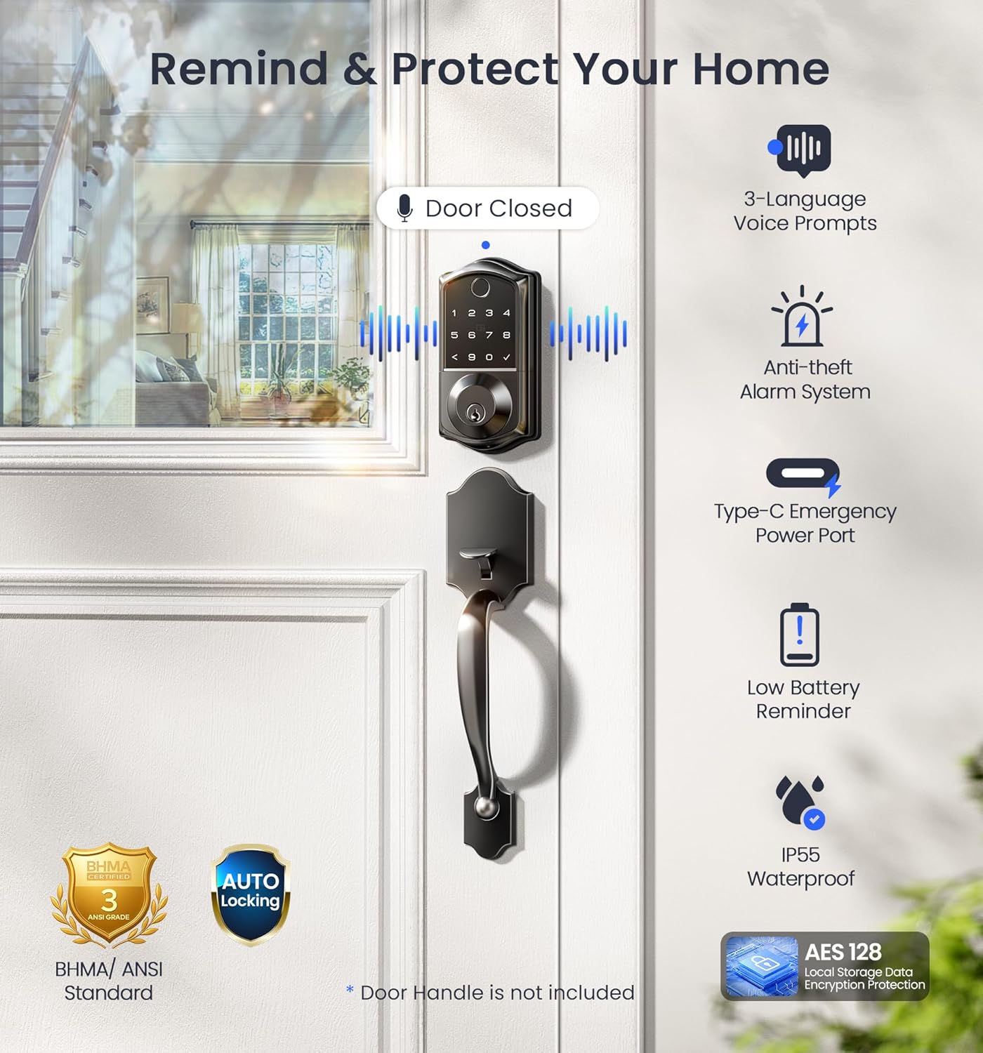 Veise VE017G Wi-Fi Smart Door Lock with Fingerprint