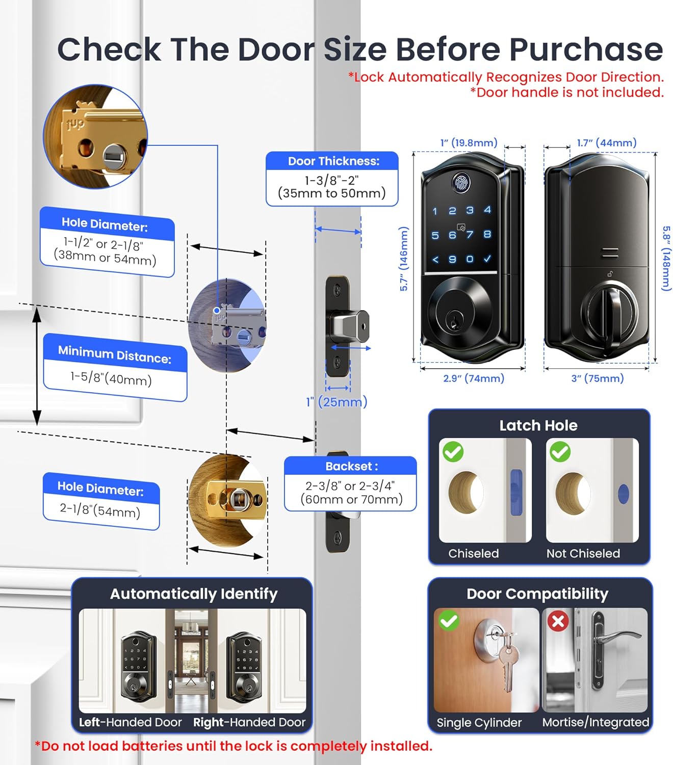 Veise VE017 Fingerprint Smart Door Lock with App Control