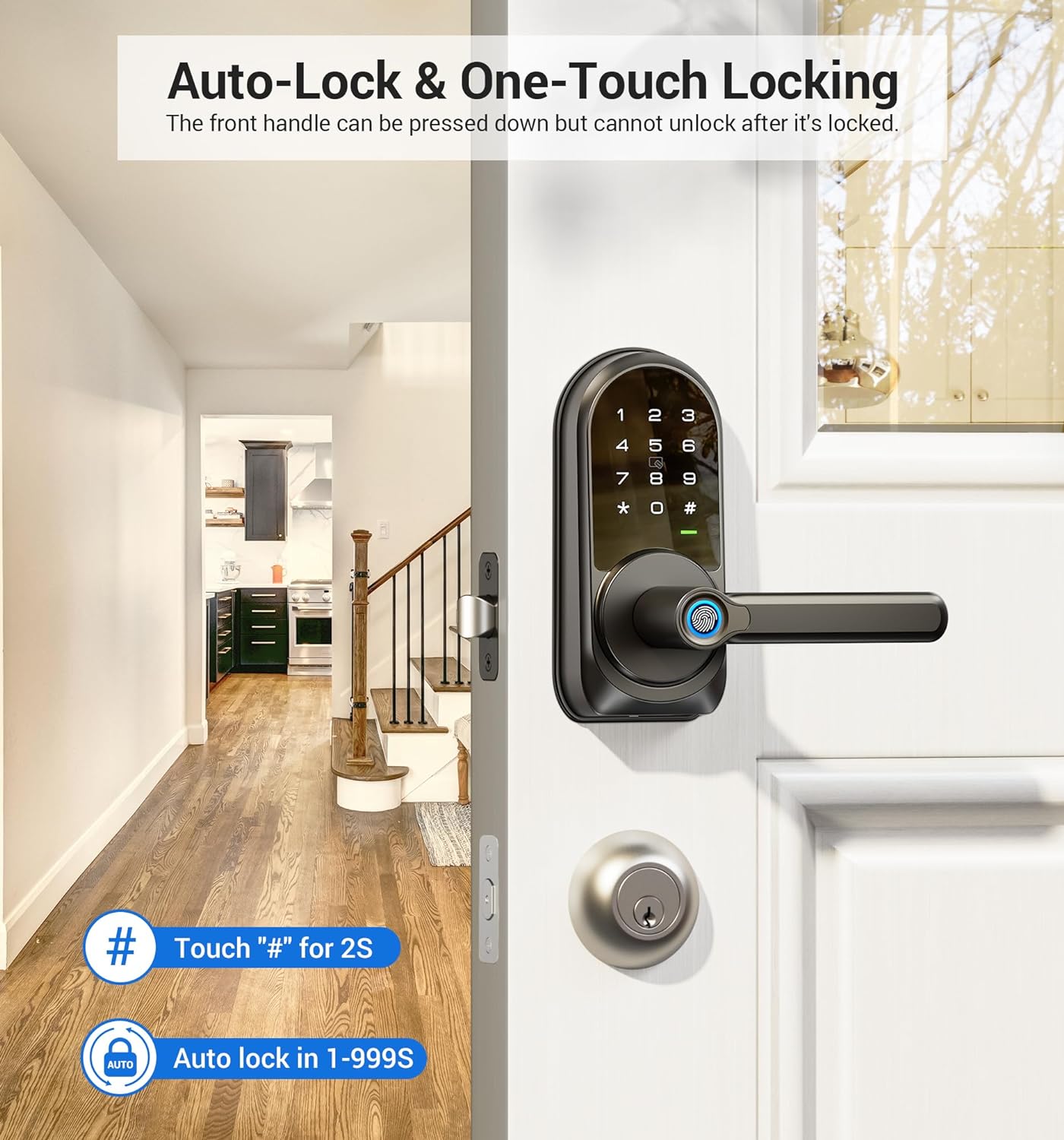VEISE RZ09 Fingerprint Smart Lock with Handles