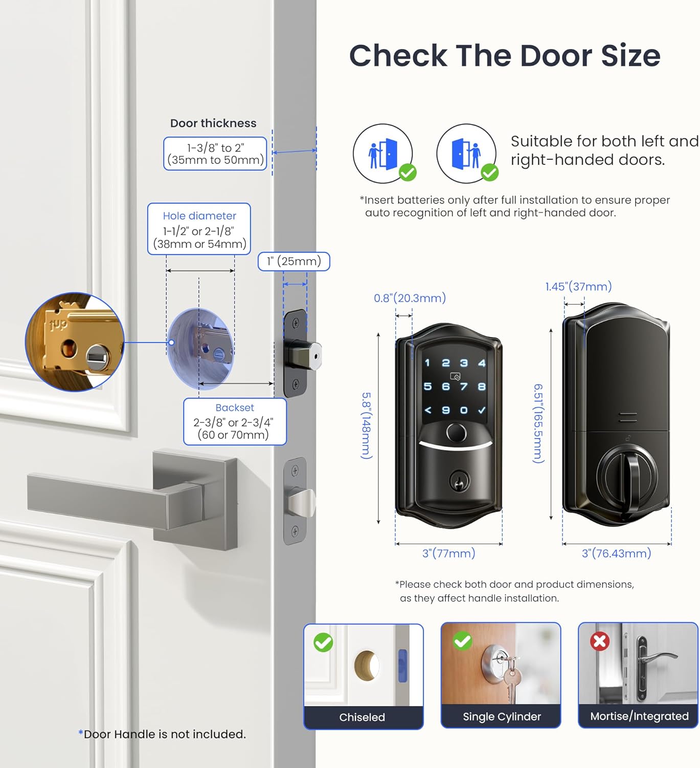 Veise VE027 Built-in Wi-Fi Fingerprint Smart Door Lock