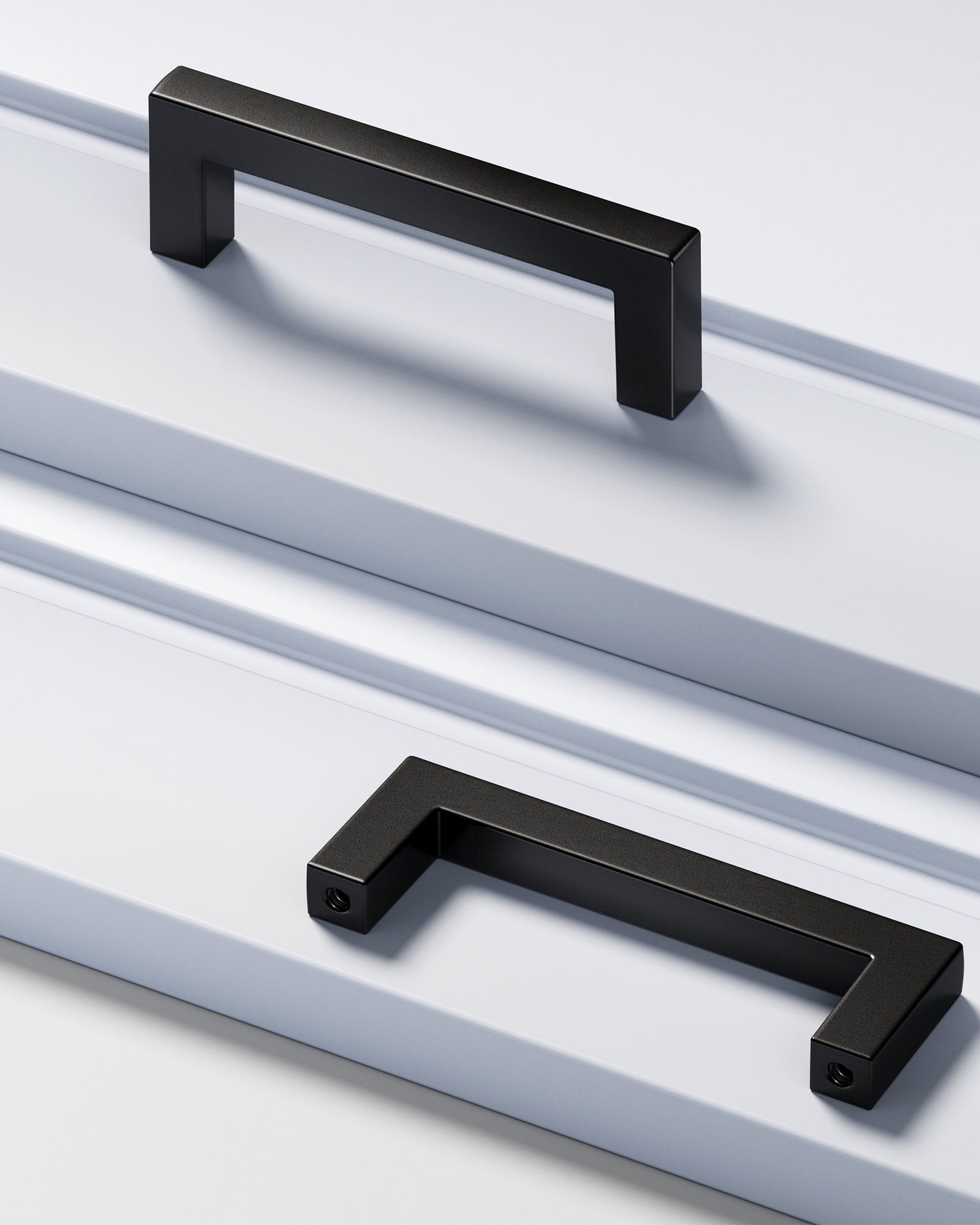 Veise DHZN 3Inch Kitchen Square Cabinet Handles Matte Black Pulls