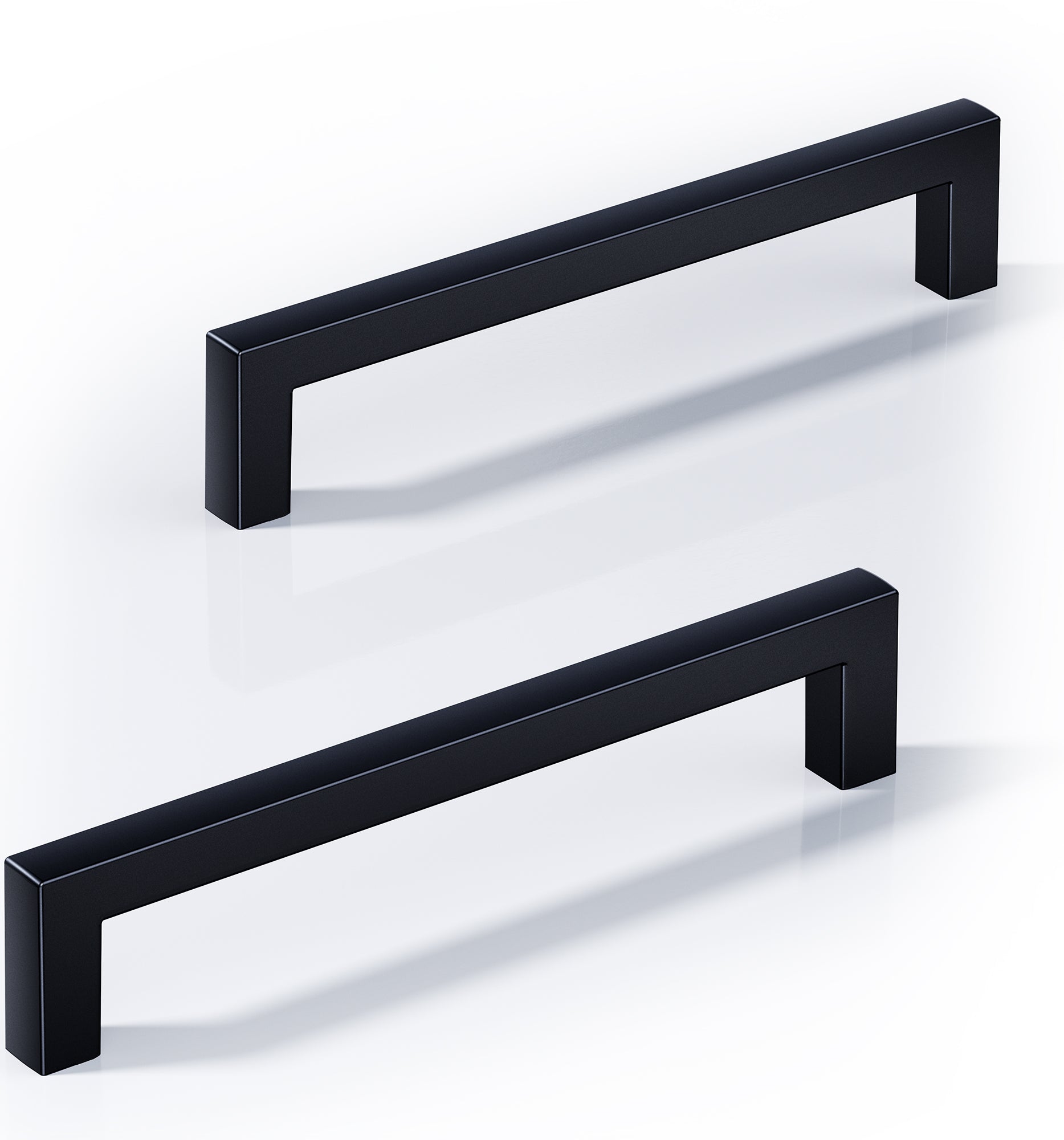 Veise DHZN 5Inch Kitchen Square Cabinet Handles Matte Black Pulls