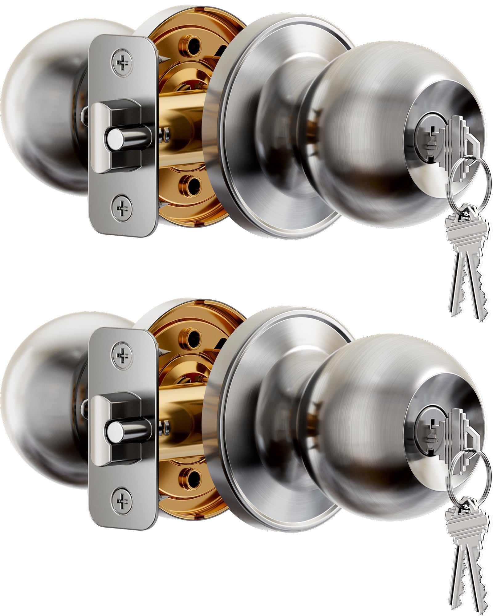 Veise K02 Keyed Entry Door Knob with Lock & Key