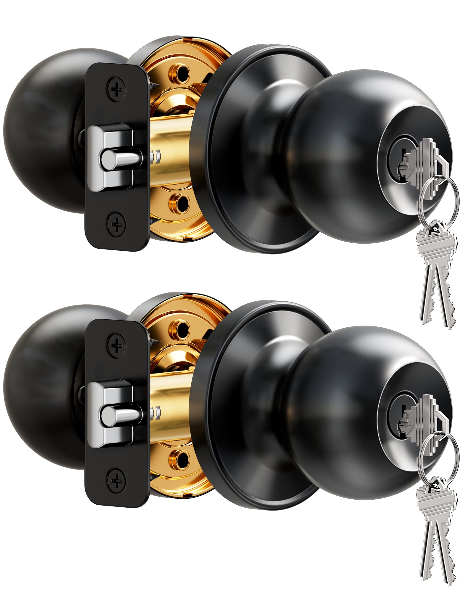 Veise K02 Keyed Entry Door Knob with Lock & Key