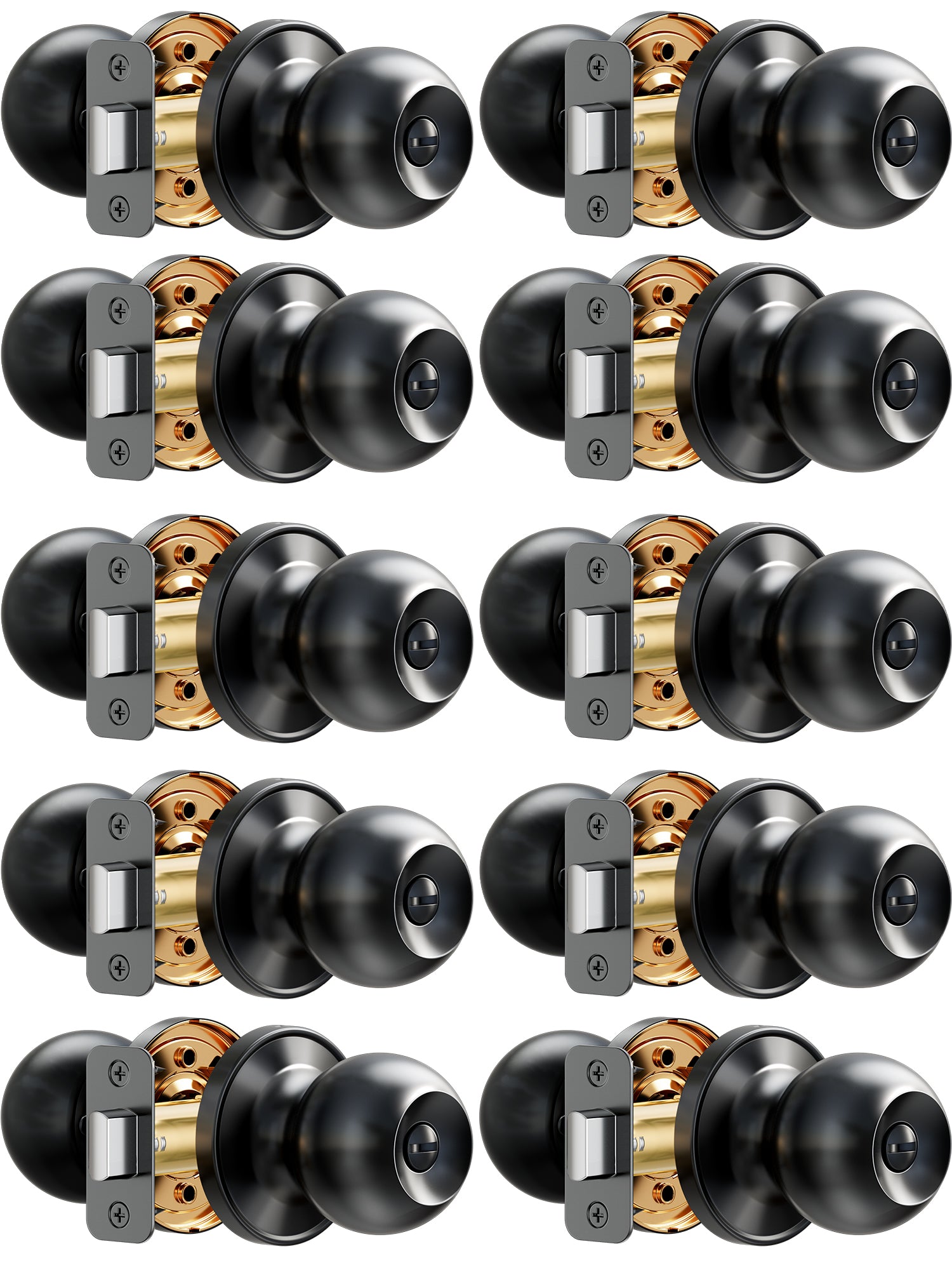 Veise KF10 Privacy Door Knobs Set, Keyless Interior Door Locks for Bedroom & Bathroom