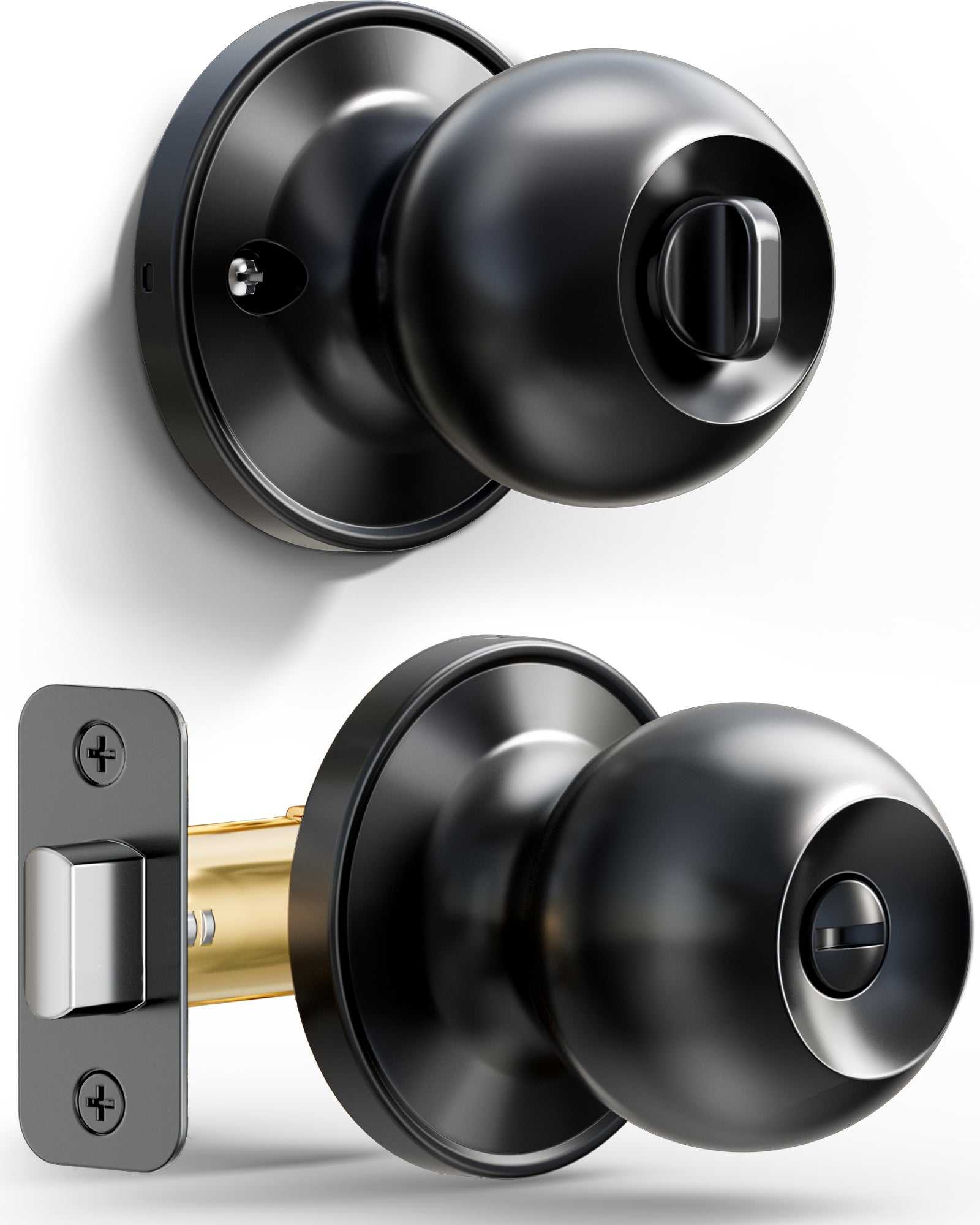 Veise KF01 Privacy Door Knob, Keyless Interior Door Locks for Bedroom & Bathroom