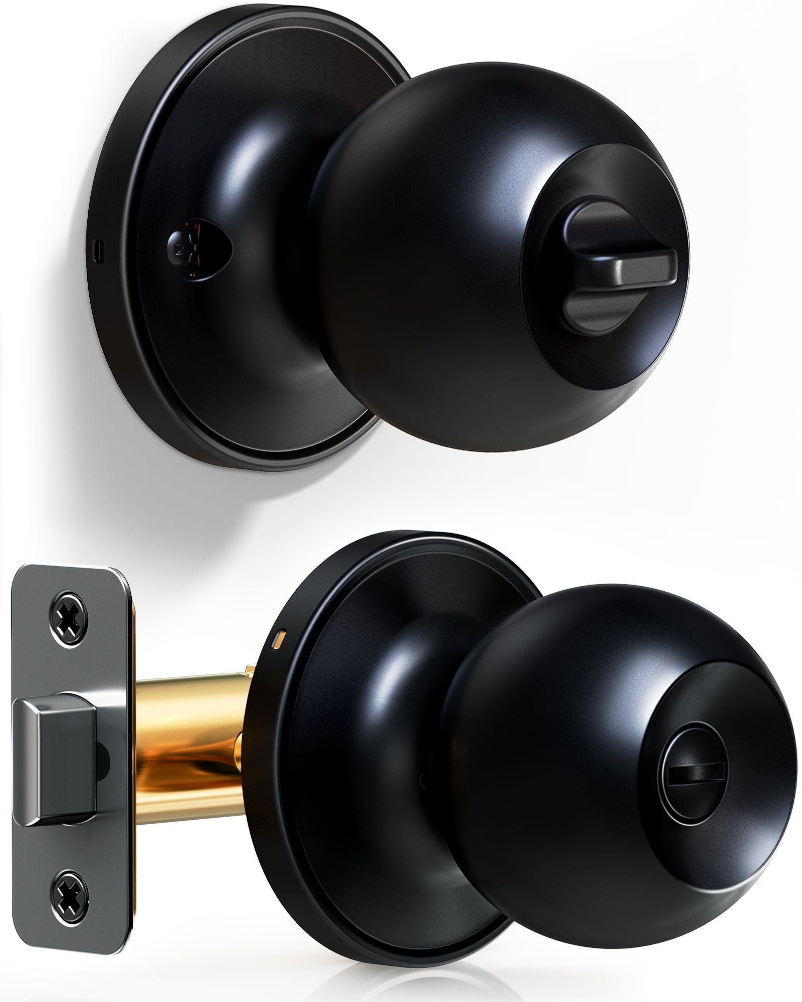 Veise KF01 Privacy Door Knob, Keyless Interior Door Locks for Bedroom & Bathroom