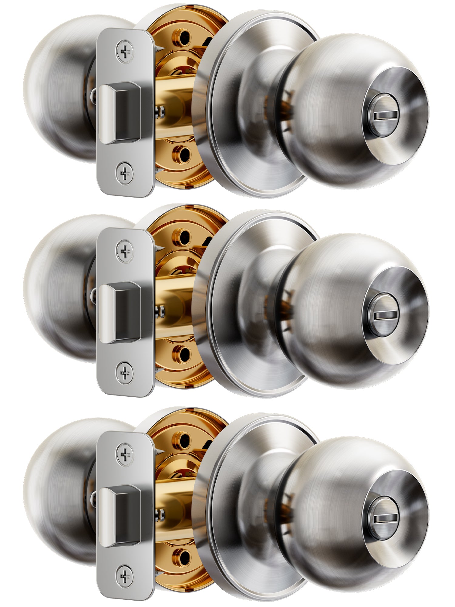 Veise KF03 Privacy Door Knob, Keyless Interior Door Locks for Bedroom & Bathroom