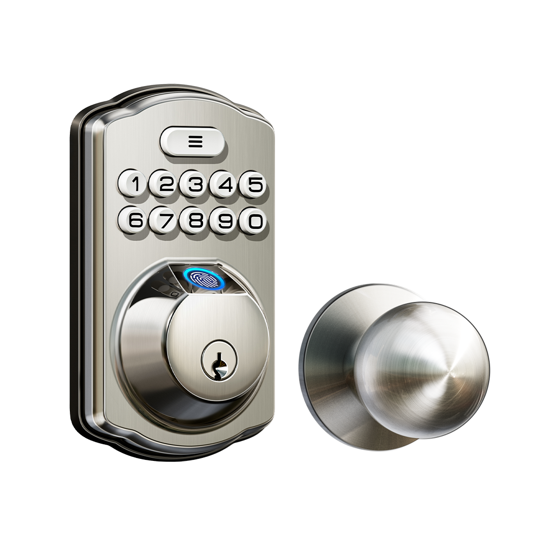 Veise KS02C Fingerprint Deadbolt Lock with Knobs