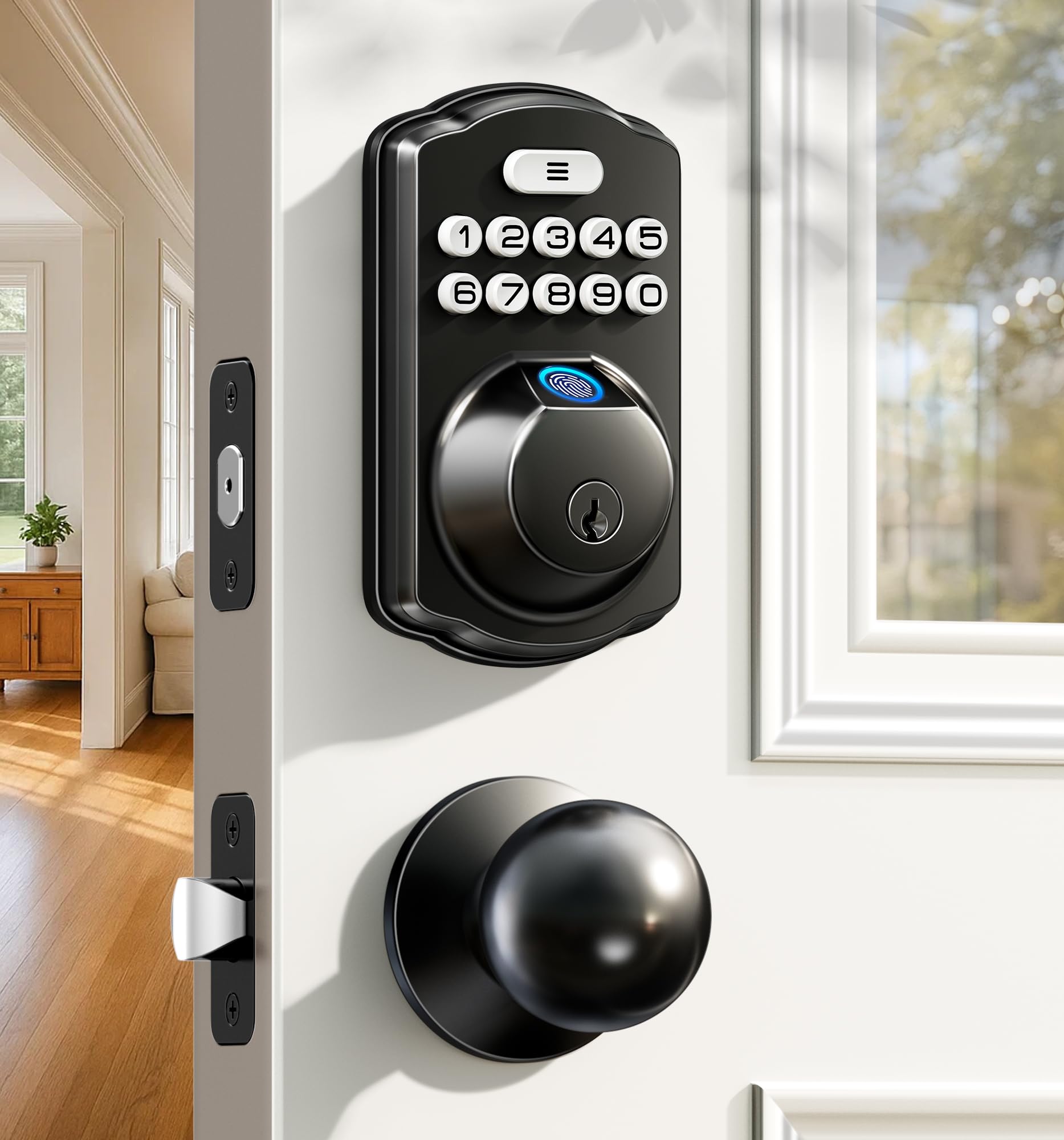 Veise KS02C Fingerprint Deadbolt Lock with Knobs