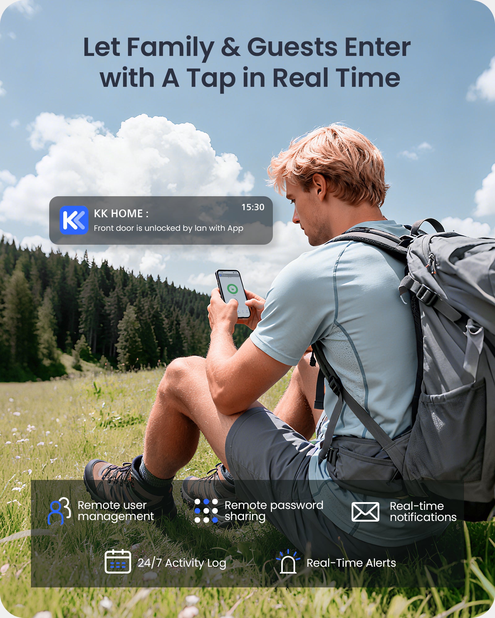 Veise VE027-H WiFi Fingerprint Smart Deadbolt Lock with Handleset